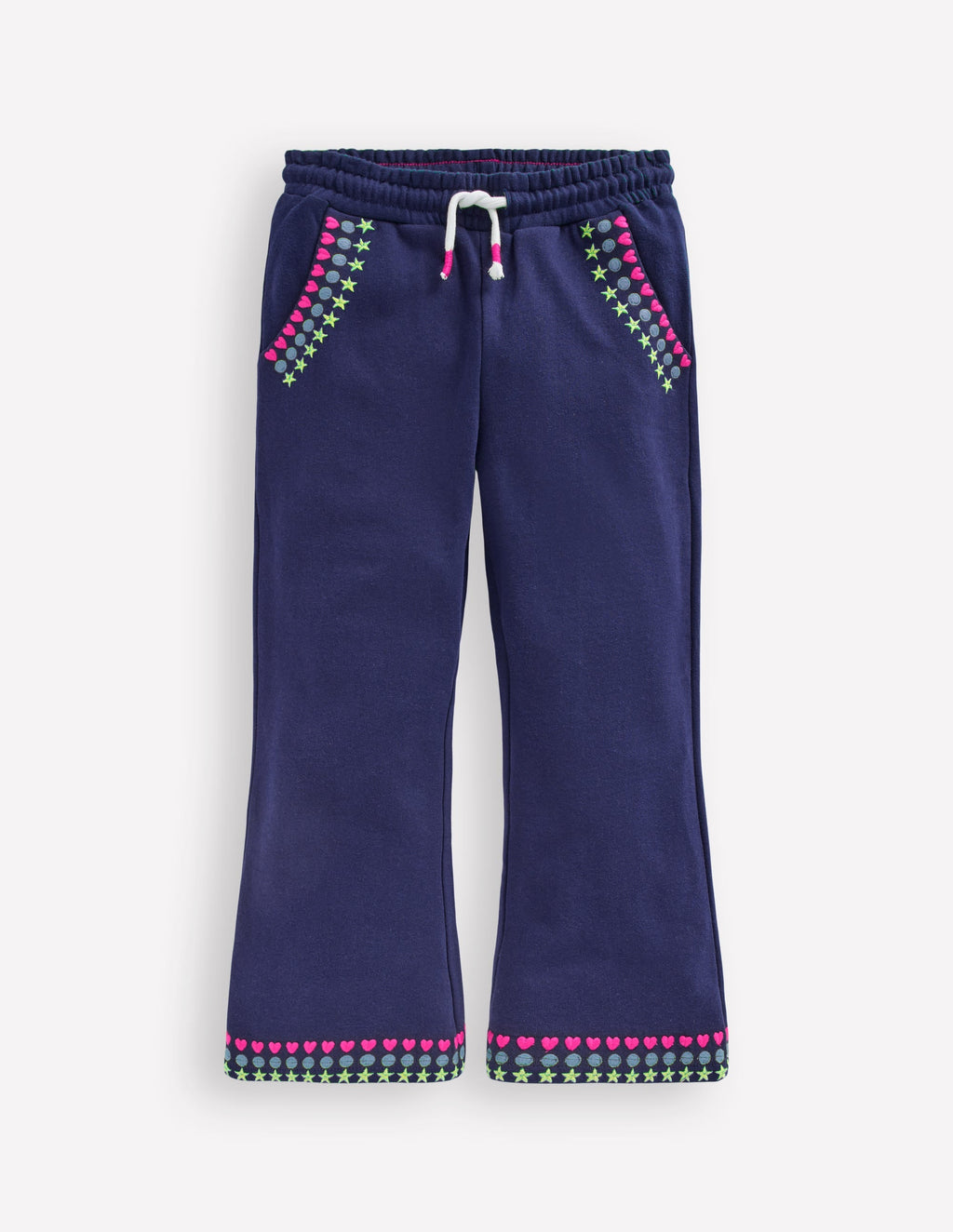 Embroidered Kick Sweatpants-College Navy Embroidery
