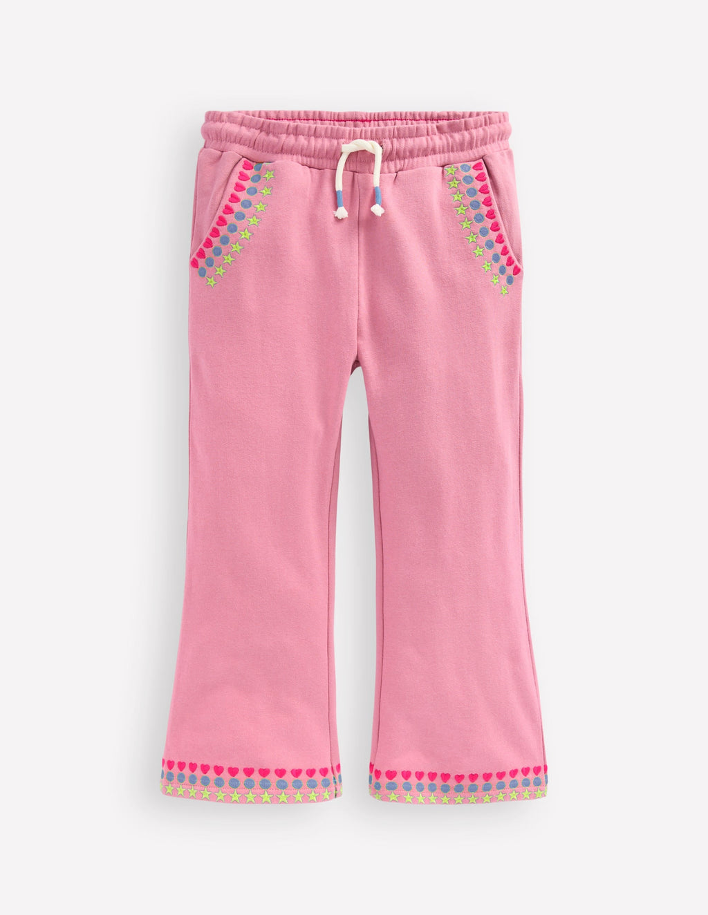 Embroidered Kick Sweatpants-Pink Haze Embroidery