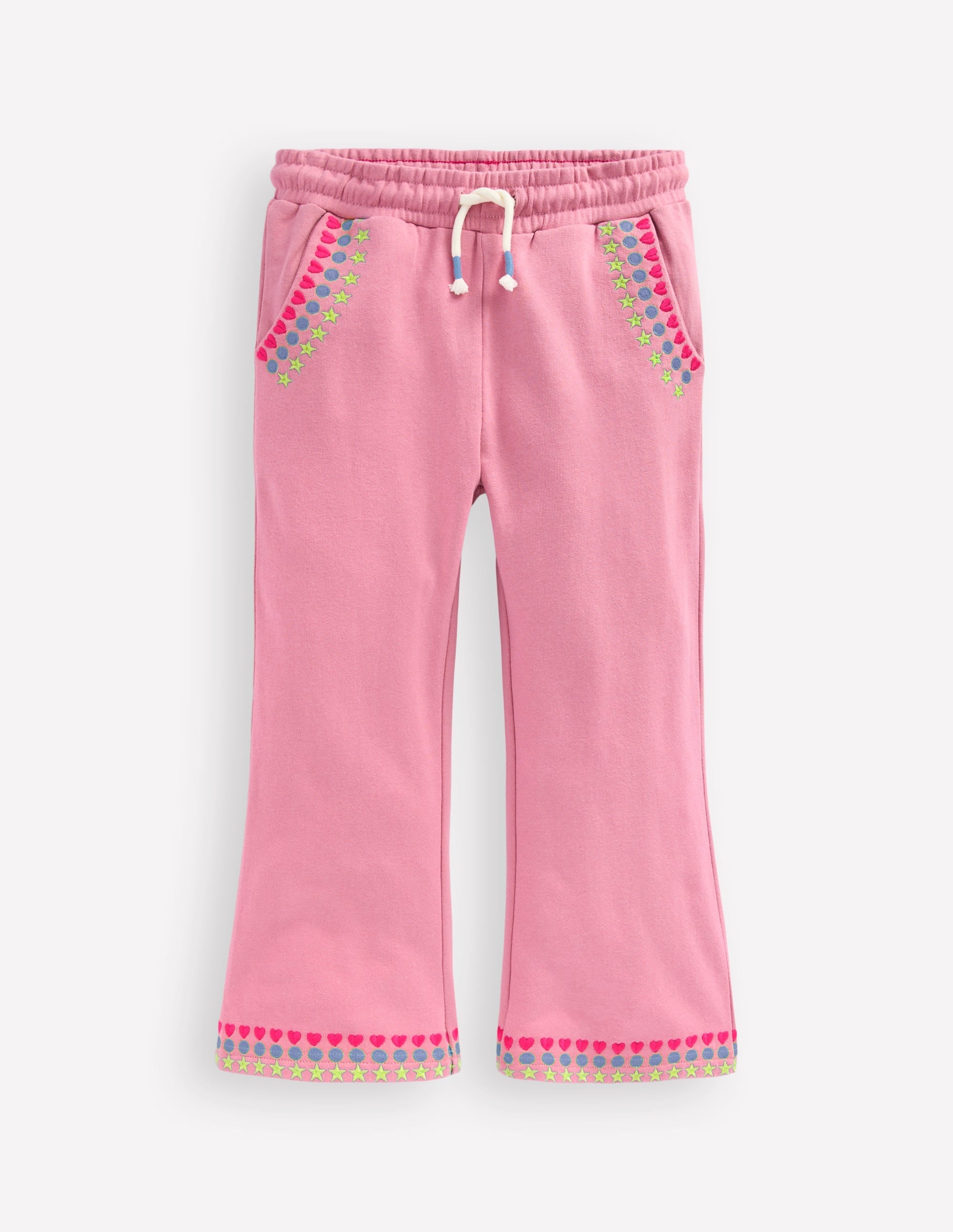 Embroidered Kick Sweatpants-Pink Haze Embroidery