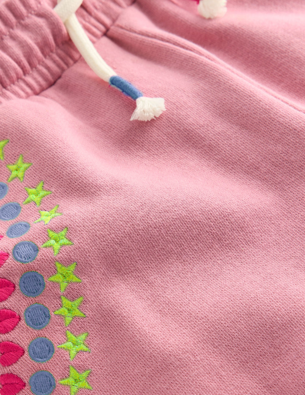 Embroidered Kick Sweatpants-Pink Haze Embroidery