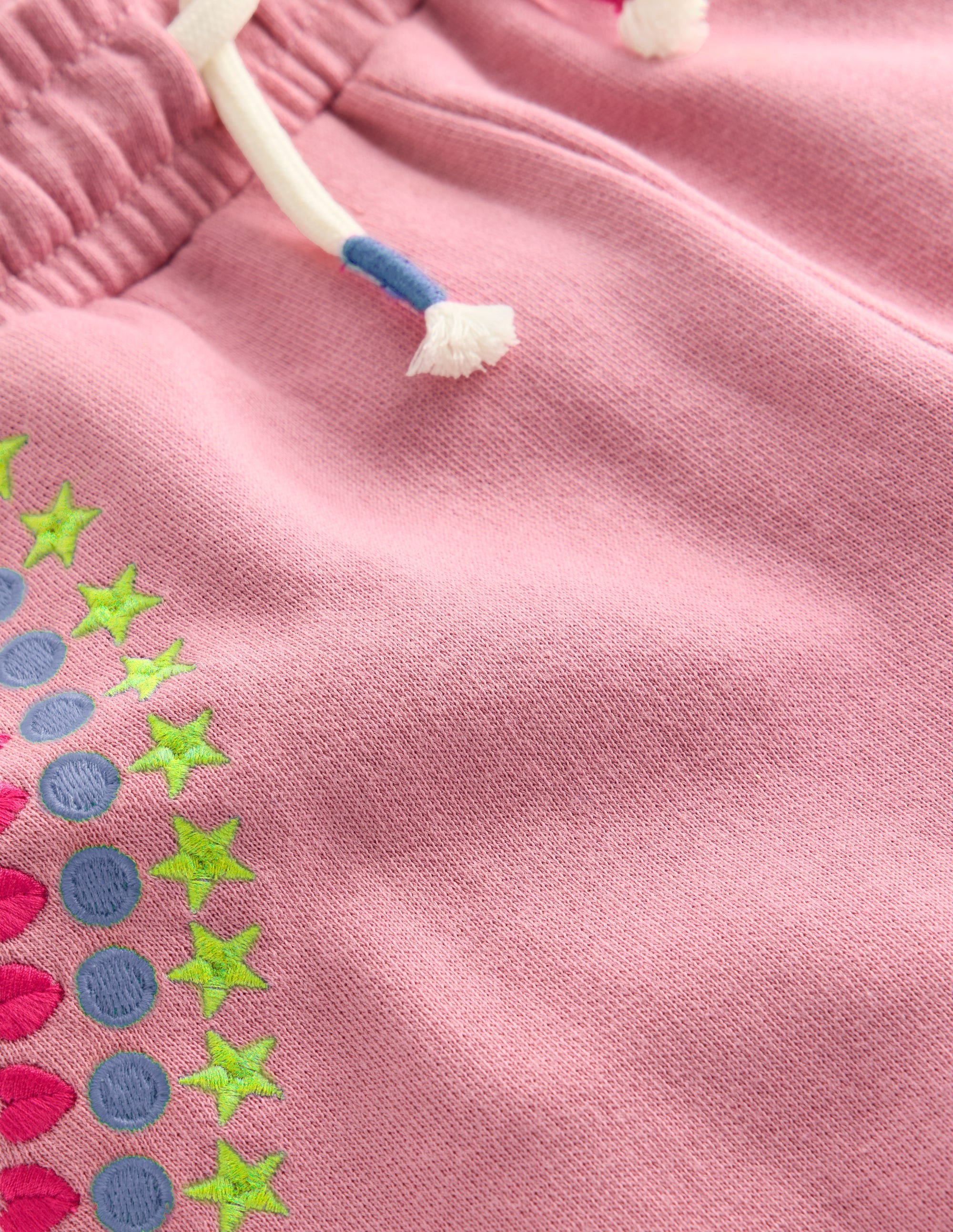 Embroidered Kick Sweatpants-Pink Haze Embroidery