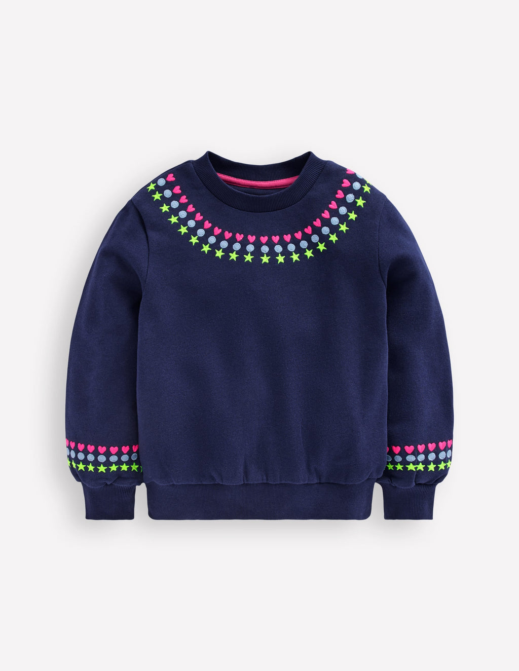 Embroidered Sweatshirt-College Navy Embroidery