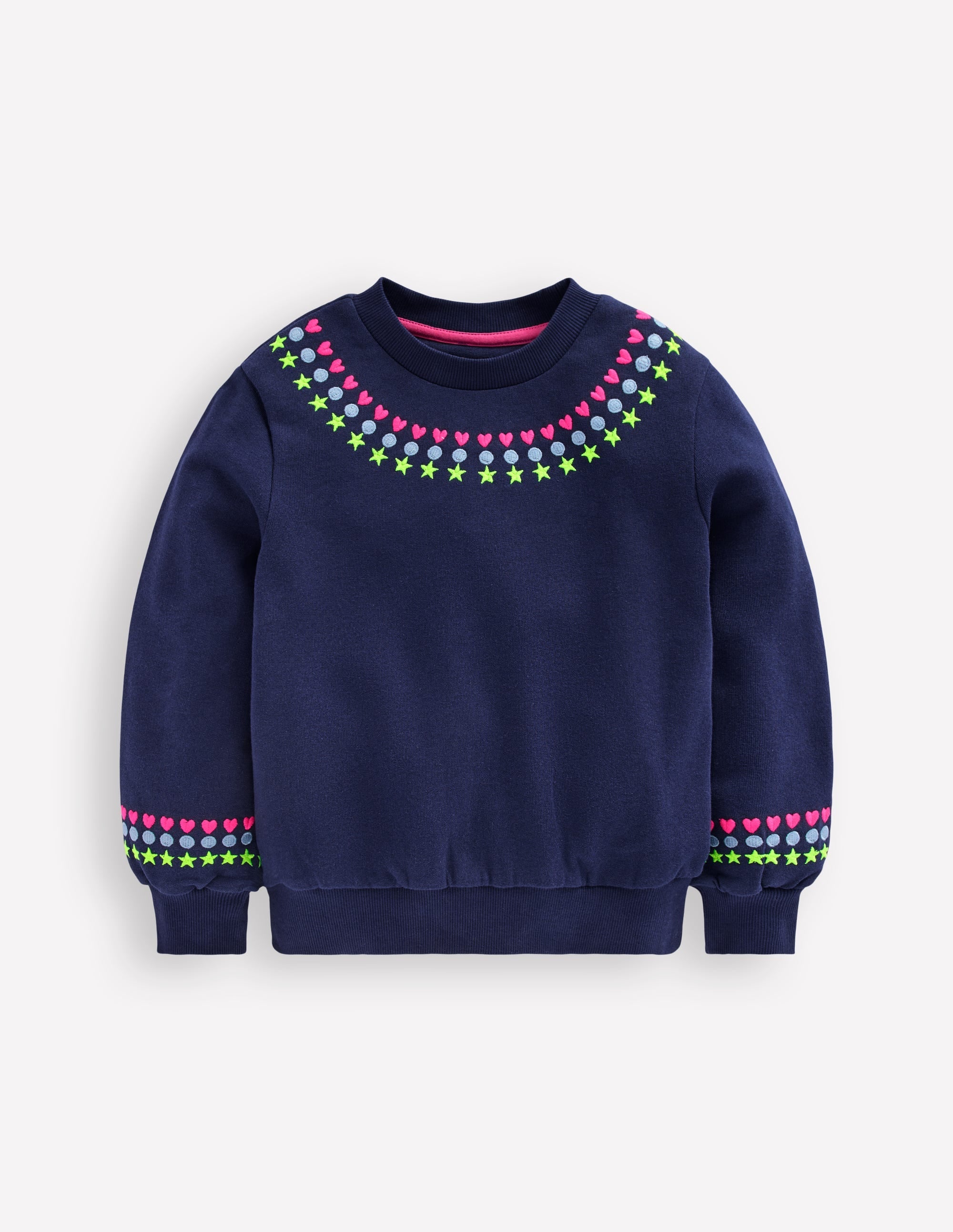 Embroidered Sweatshirt-College Navy Embroidery