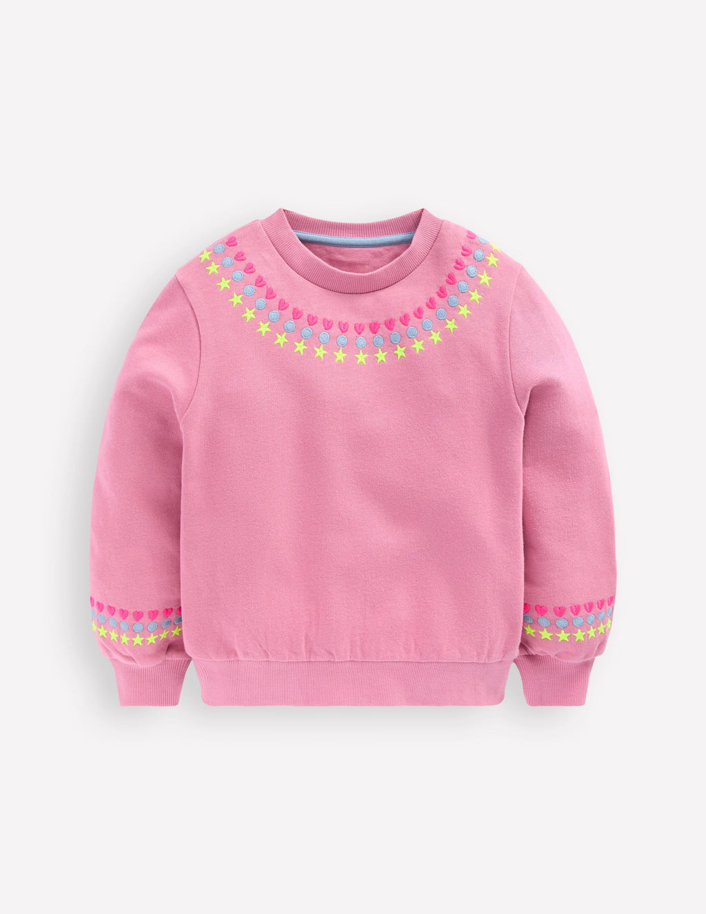 Embroidered Sweatshirt-Pink haze Embroidery