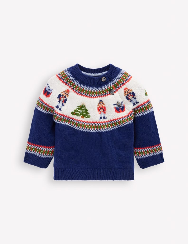 Fair isle Sweater-College Navy Nutcracker