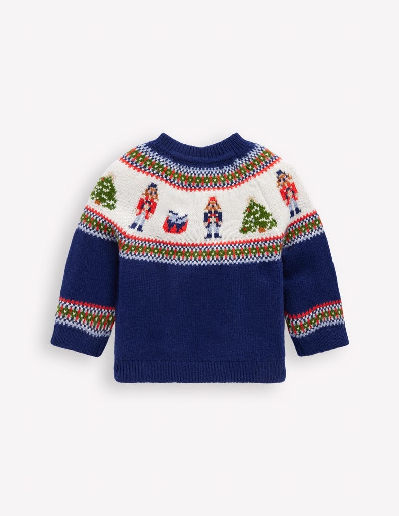 Fair isle Sweater-College Navy Nutcracker