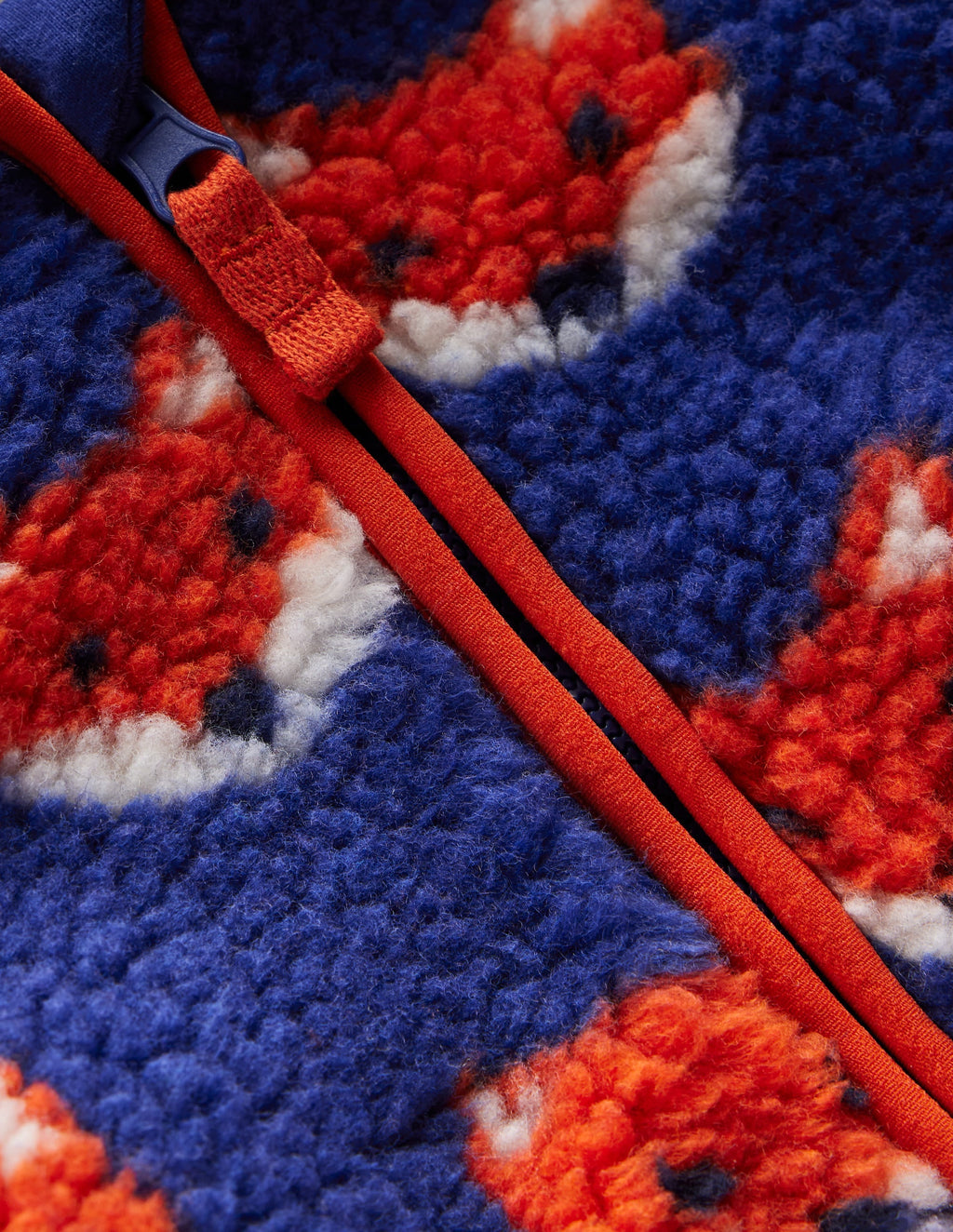 Boys Novelty Cosy Borg Jacket-Blue Foxes