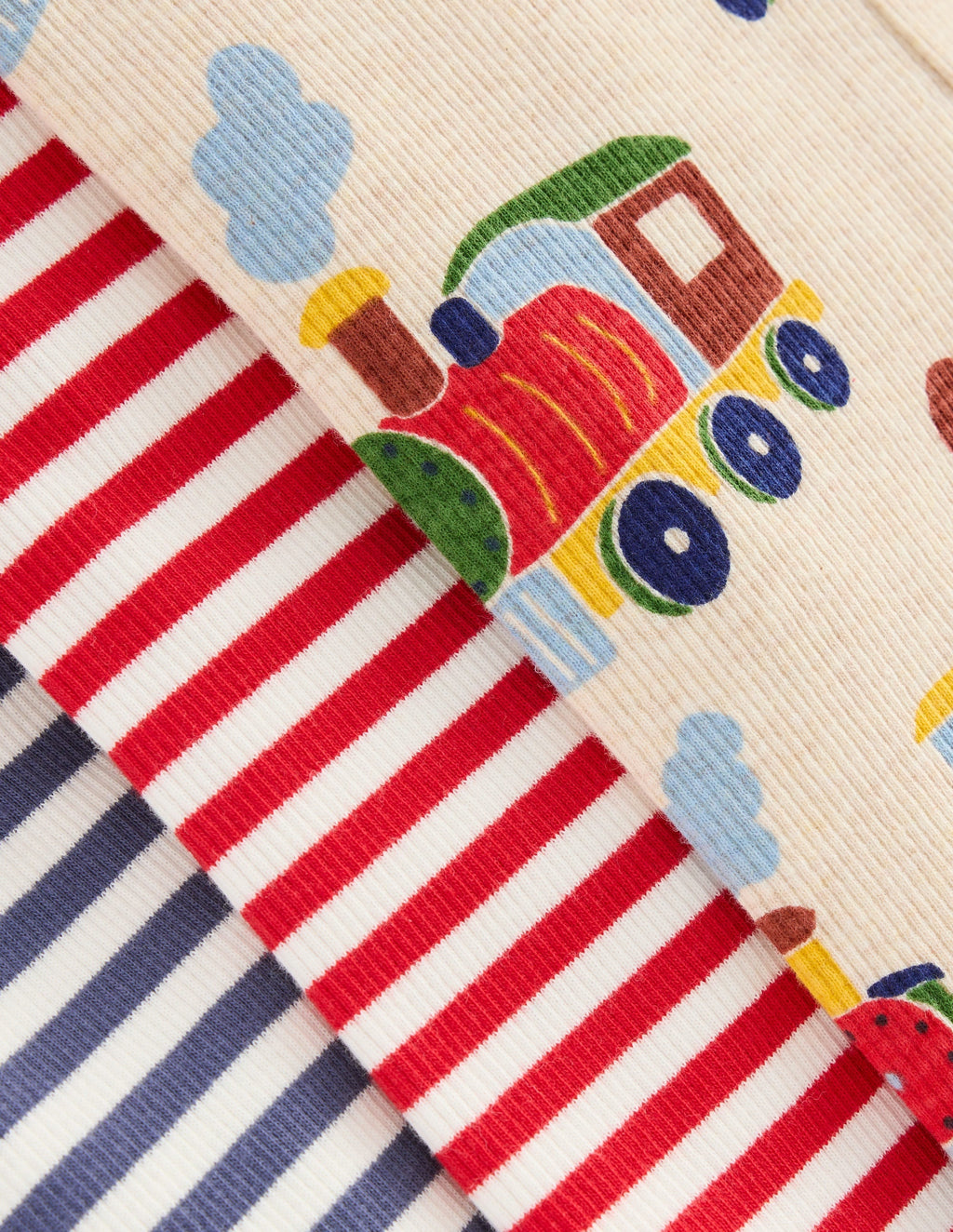 3-pack Rib Leggings-Oatmeal Marl Trains