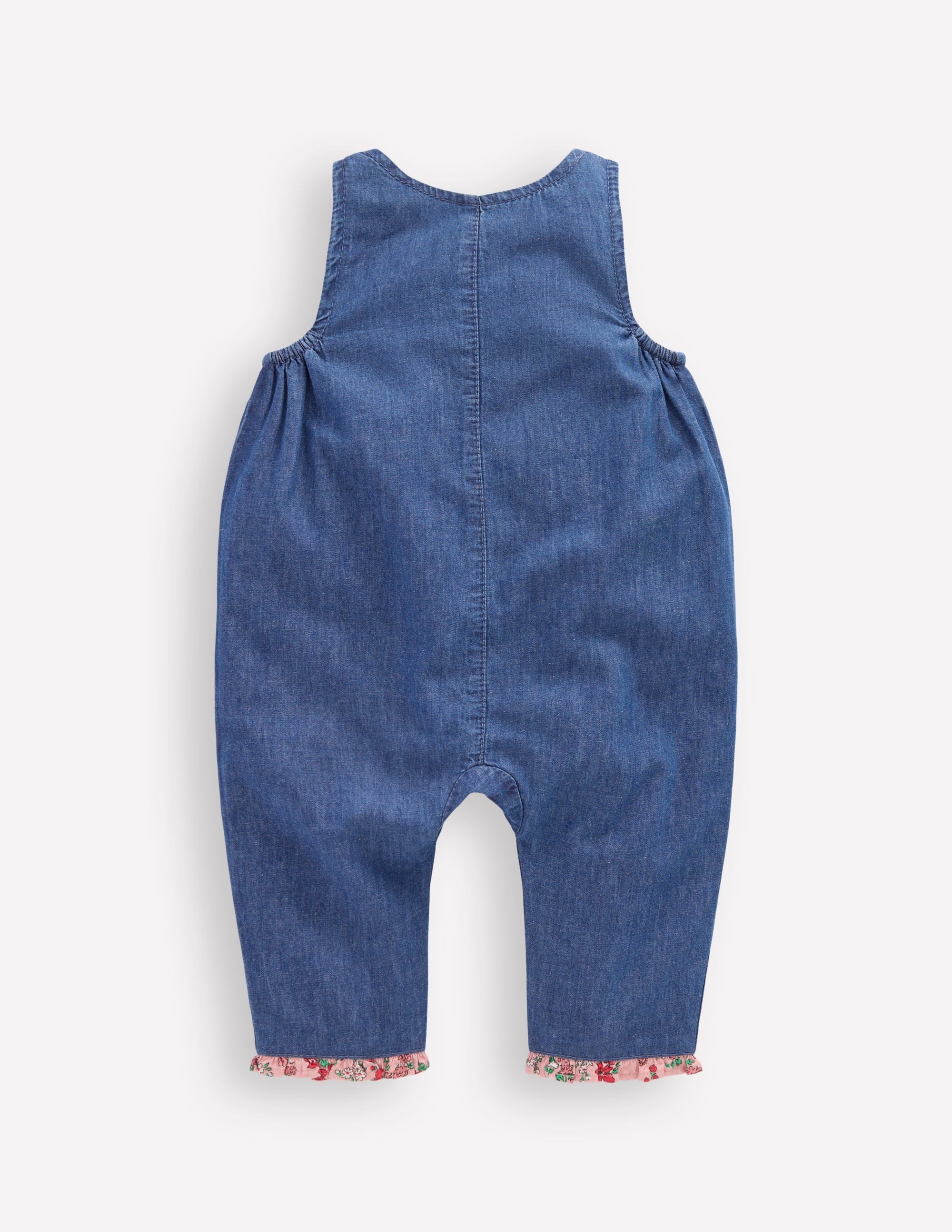 Chambray Romper-Chambray Floral Hearts