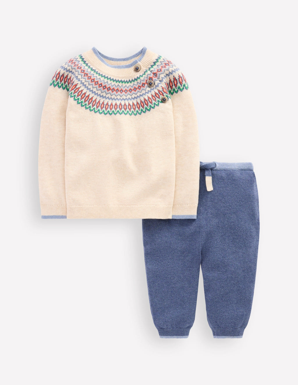 Fair Isle Knitted Play Set-Delft/Oatmeal Fair Isle