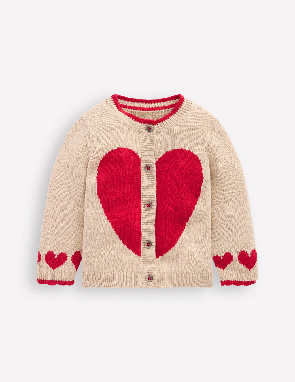 Logo Cardigan-Chinchilla Melange Heart
