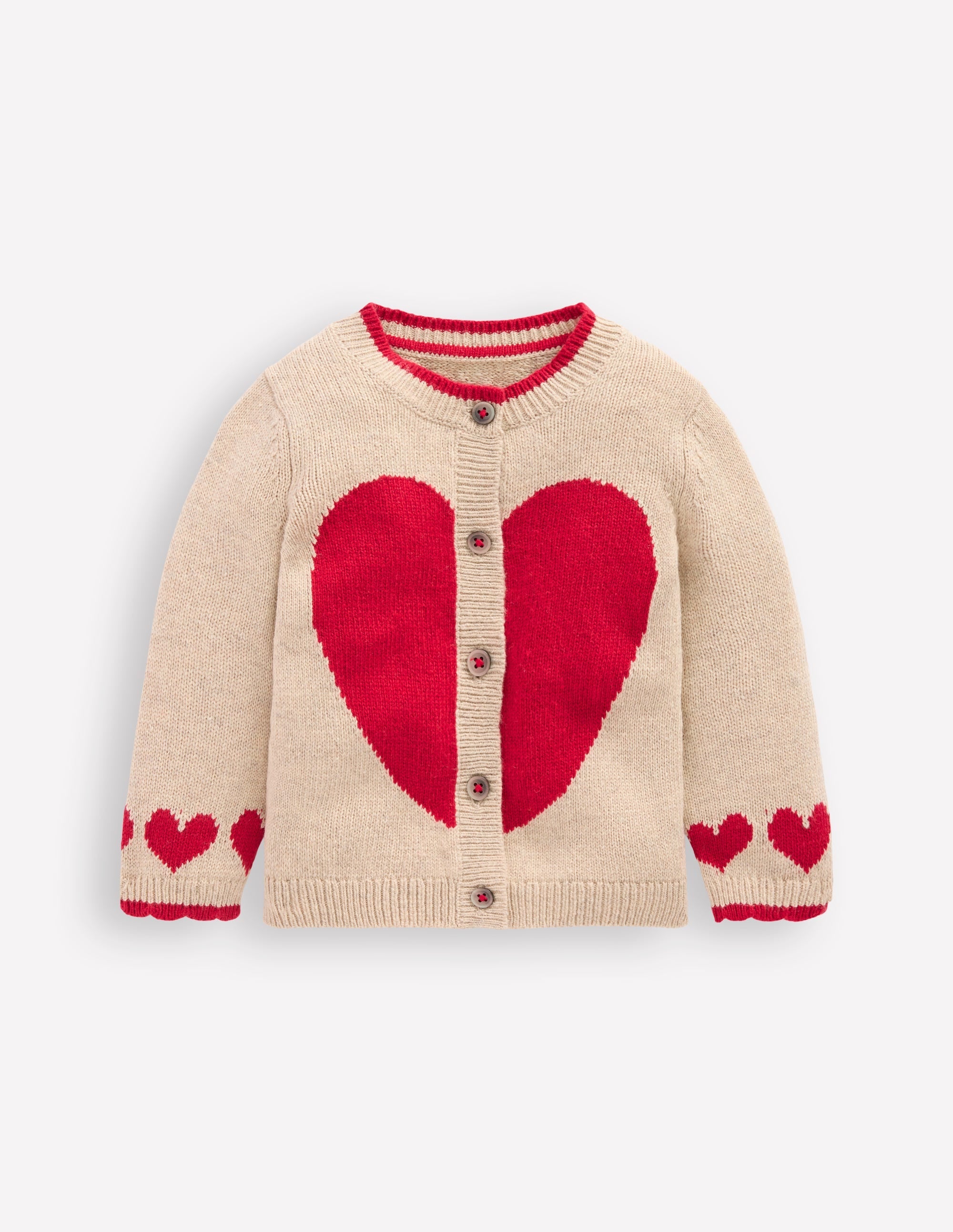 Logo Cardigan-Chinchilla Melange Heart