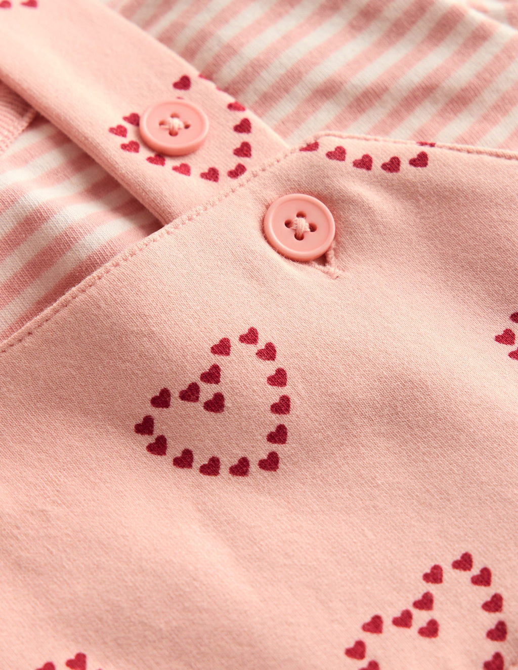 Jersey Dungaree Set-Pink Hearts