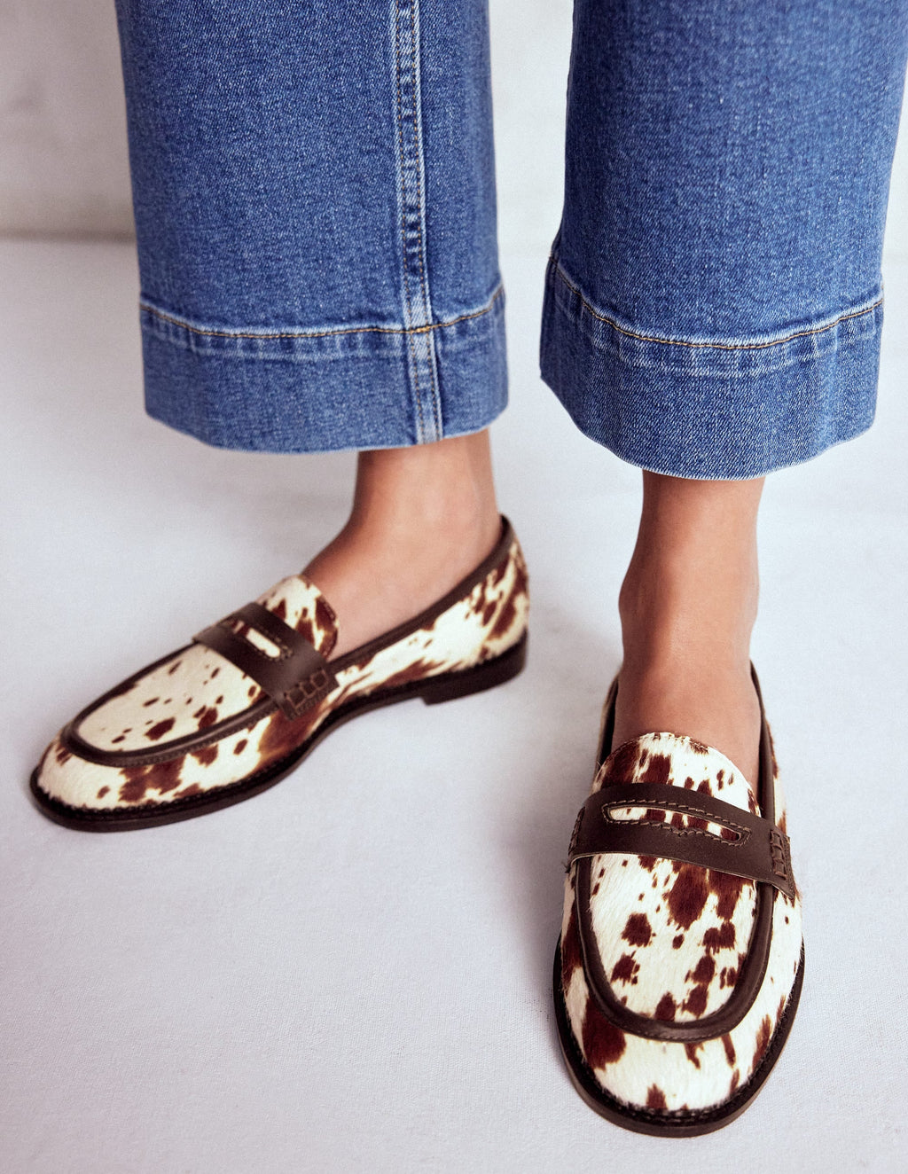 Nya Penny Loafers-Brown/Ivory