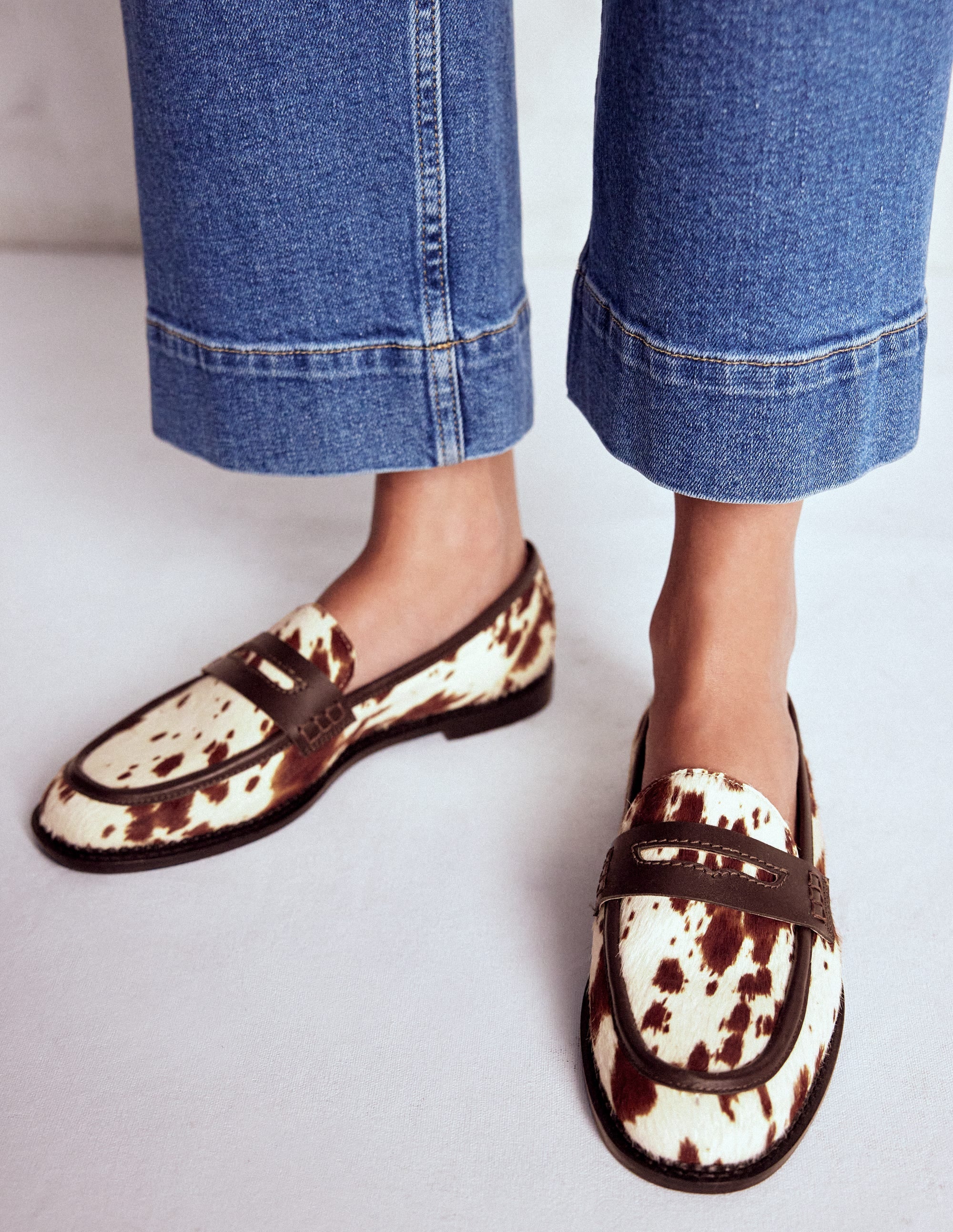 Nya Penny Loafers-Brown/Ivory