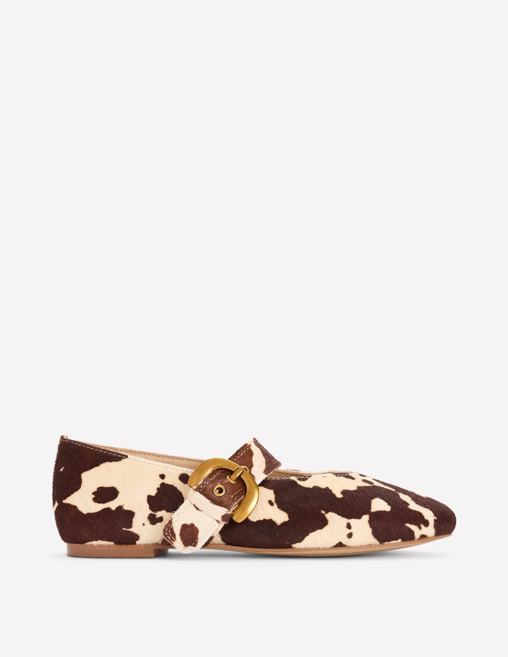 Kylie Flat Buckle Mary Janes-Brown/Ivory
