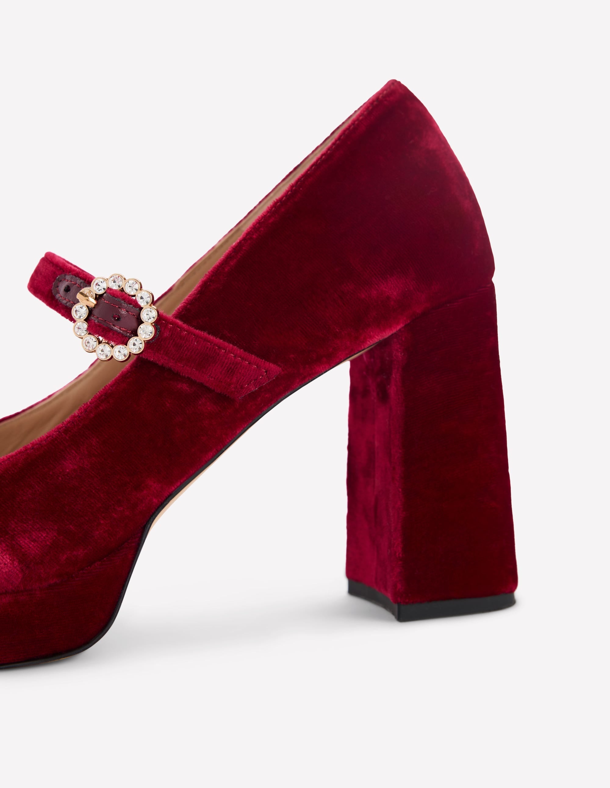 Platform Mary Janes-Ruby Red