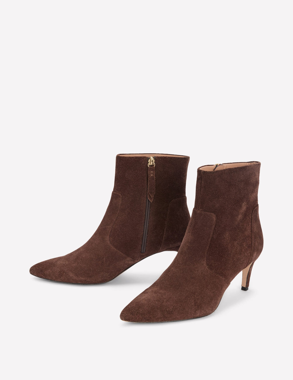 Mid Heel Ankle Boots-Bitter Chocolate