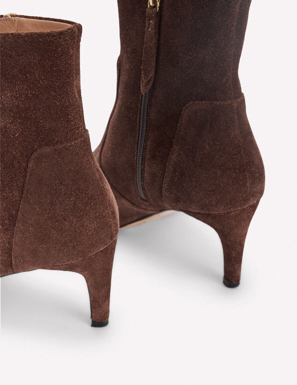 Mid Heel Ankle Boots-Bitter Chocolate
