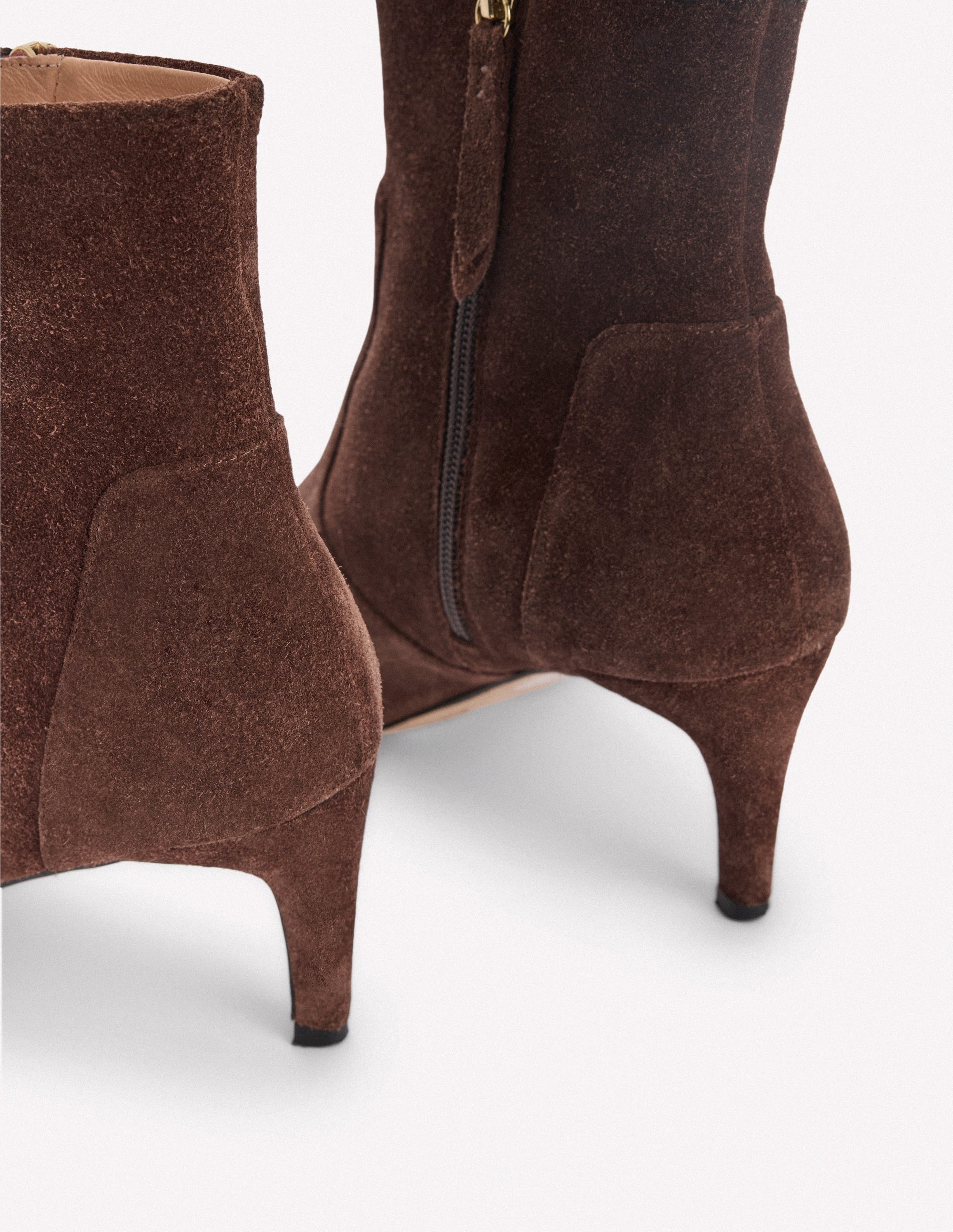 Mid Heel Ankle Boots-Bitter Chocolate
