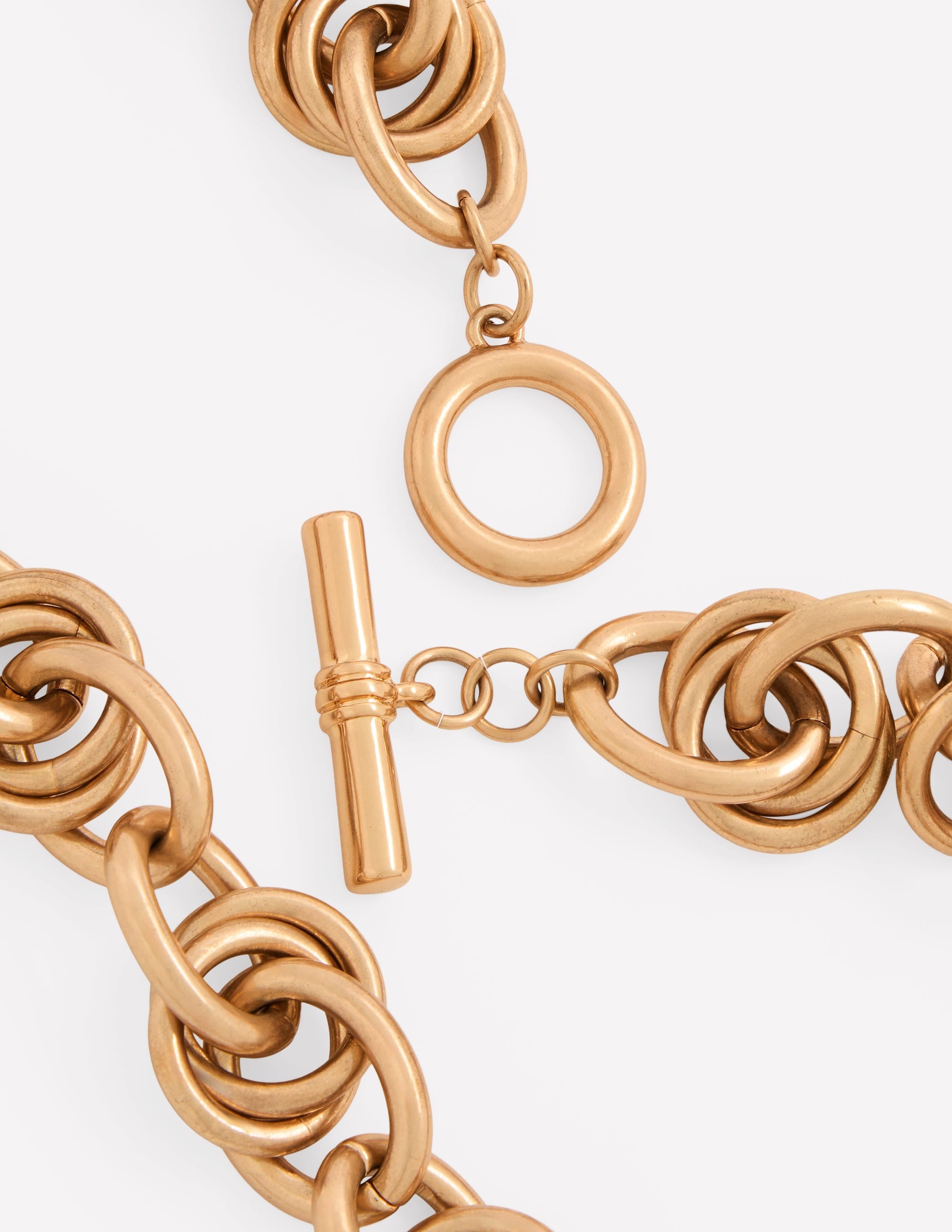 Double Twist Chain Necklace-Gold Colour