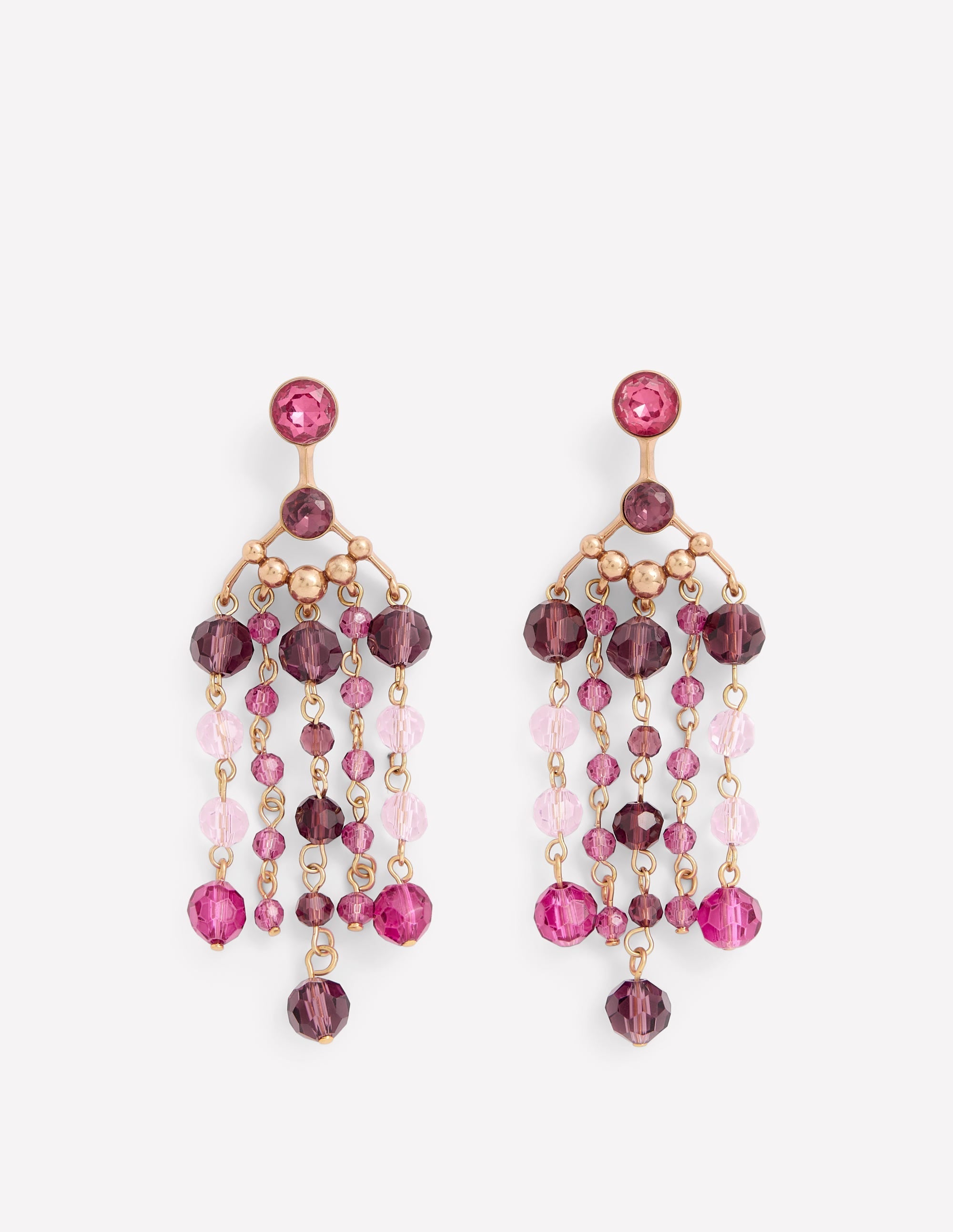 Waterfall Drop Earrings-Purple