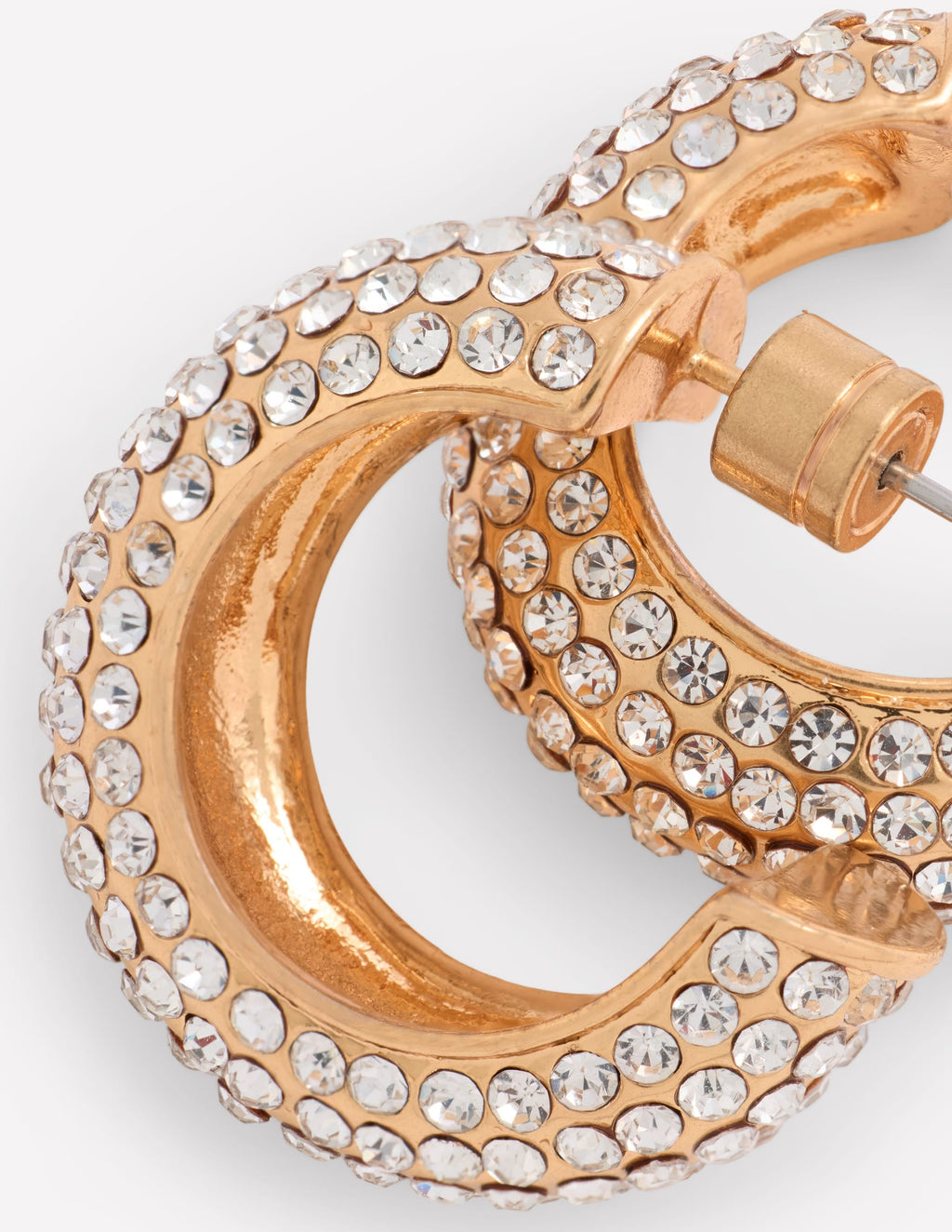 Pave Sparkle Hoops-Silver