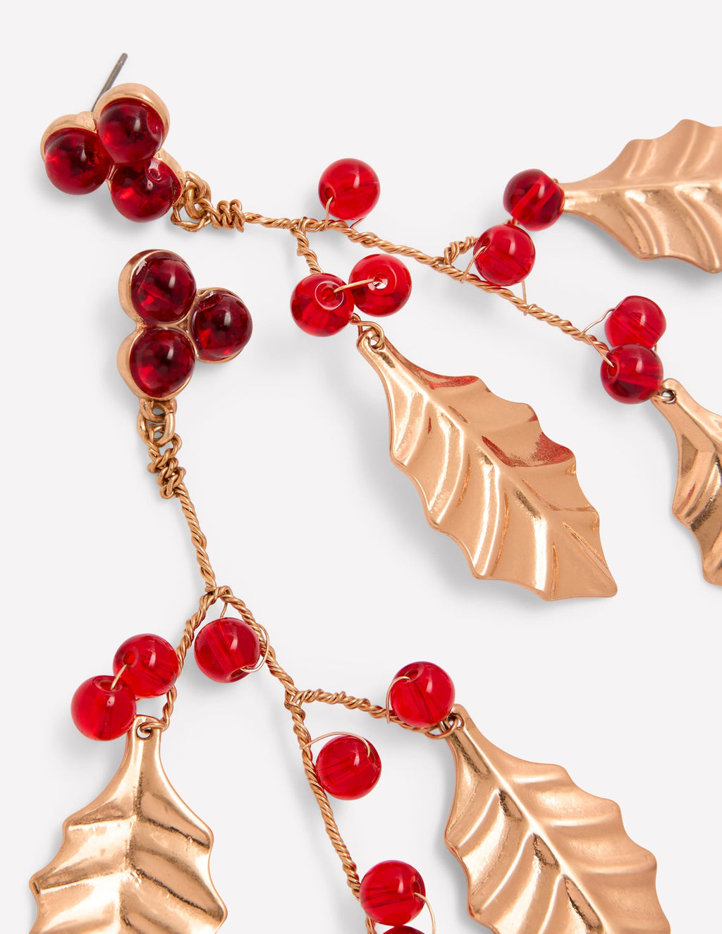 Festive Metal Earrings-Red