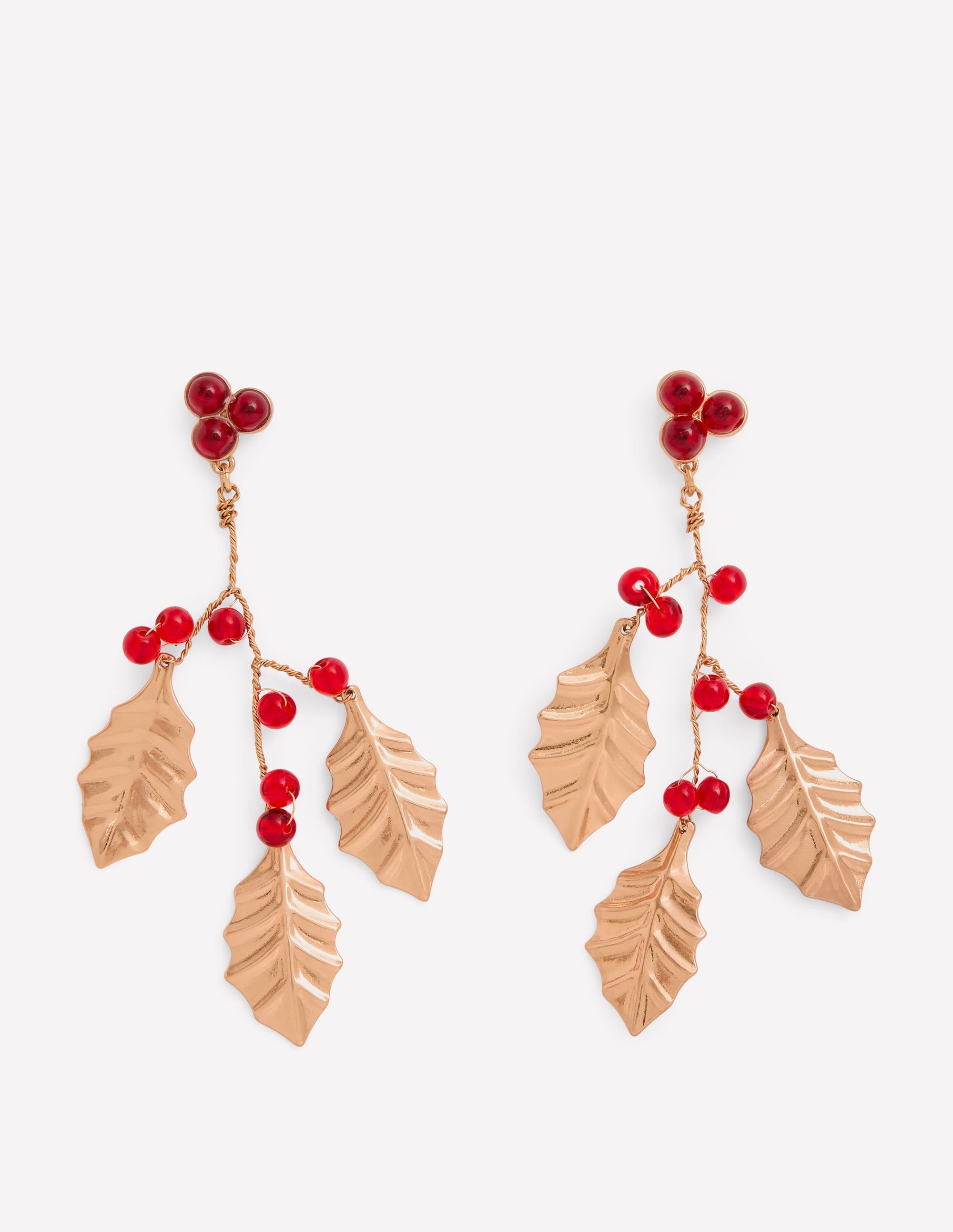 Festive Metal Earrings-Red