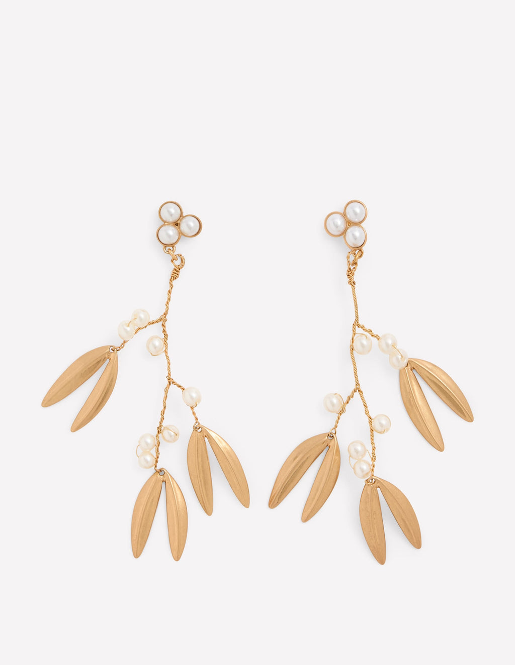 Festive Metal Earrings-Pearl