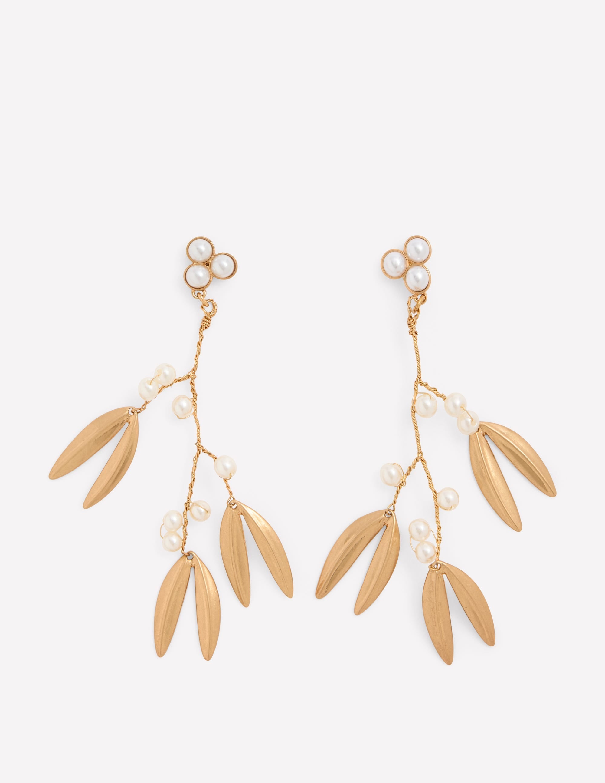 Festive Metal Earrings-Pearl