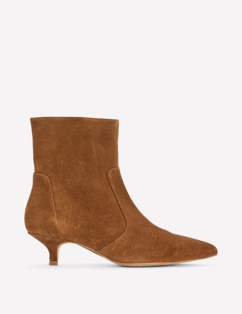 Kitten Ankle Boots-Cognac