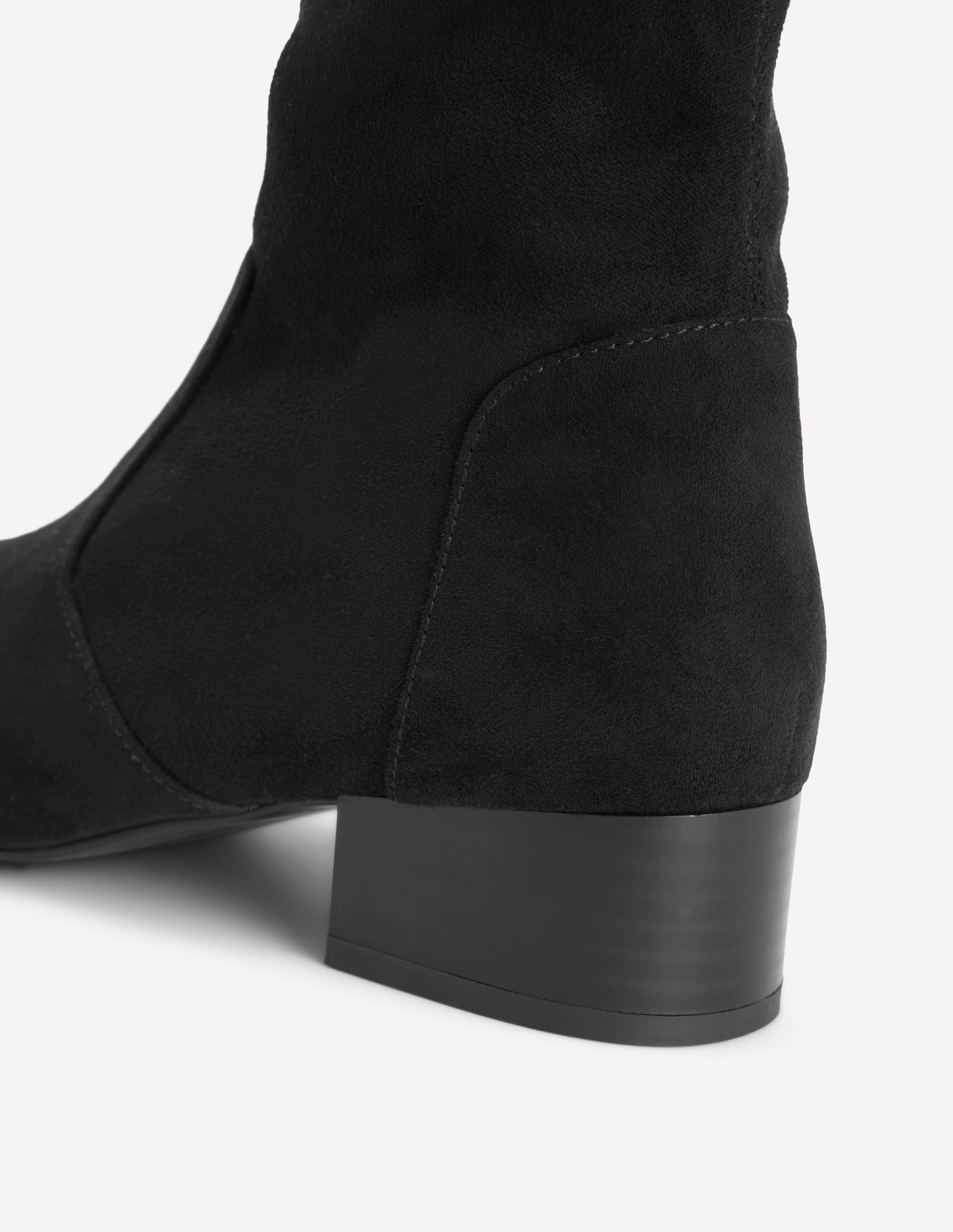 Flat Stretch Boots-Black