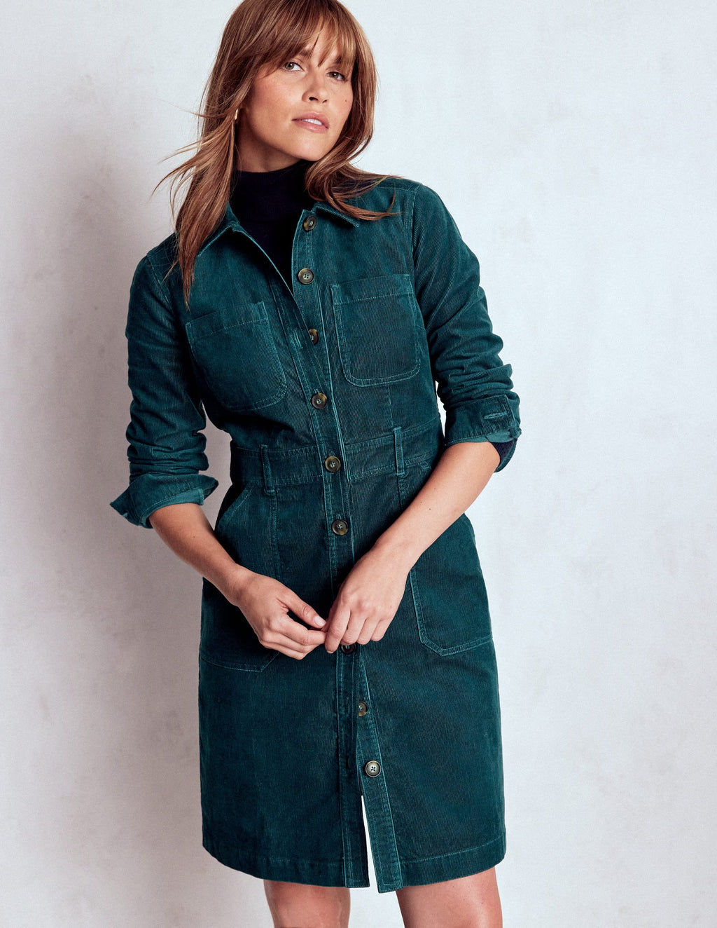 Amanda Cord Short Dress-Midnight Teal