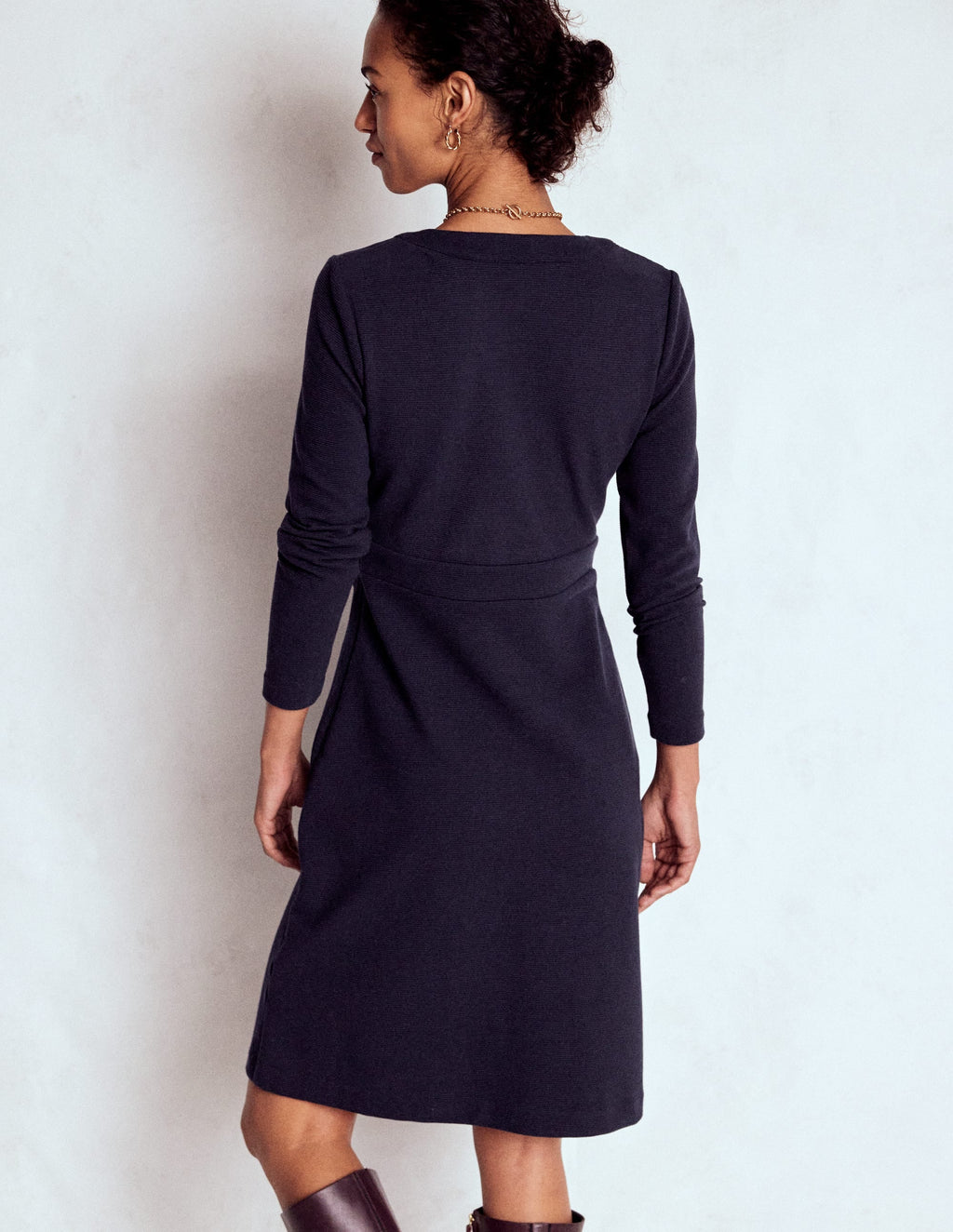 Lavinia Button Shift Dress-Navy