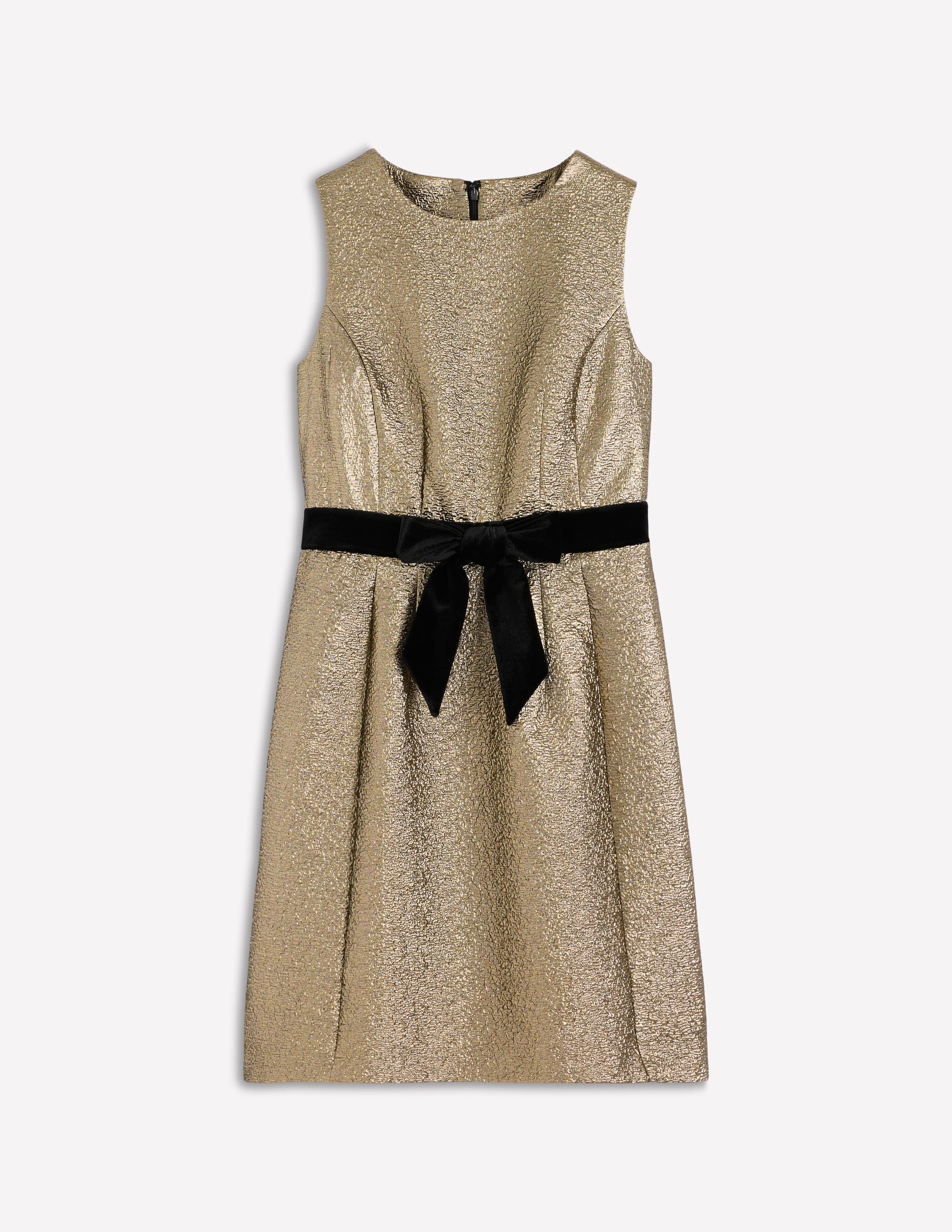 Gold Metallic Shift Dress-Gold Metallic