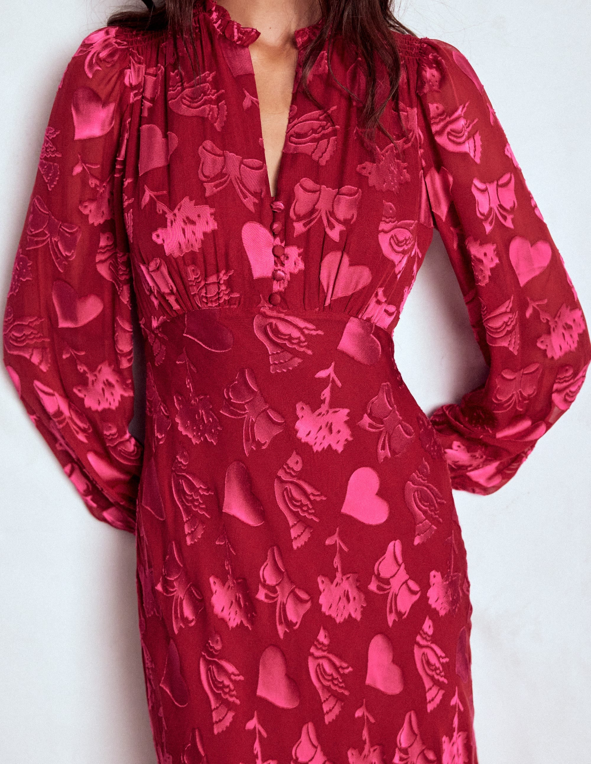 Cassie Devore Midi Tea Dress-Pink Peony, Dainty Medley