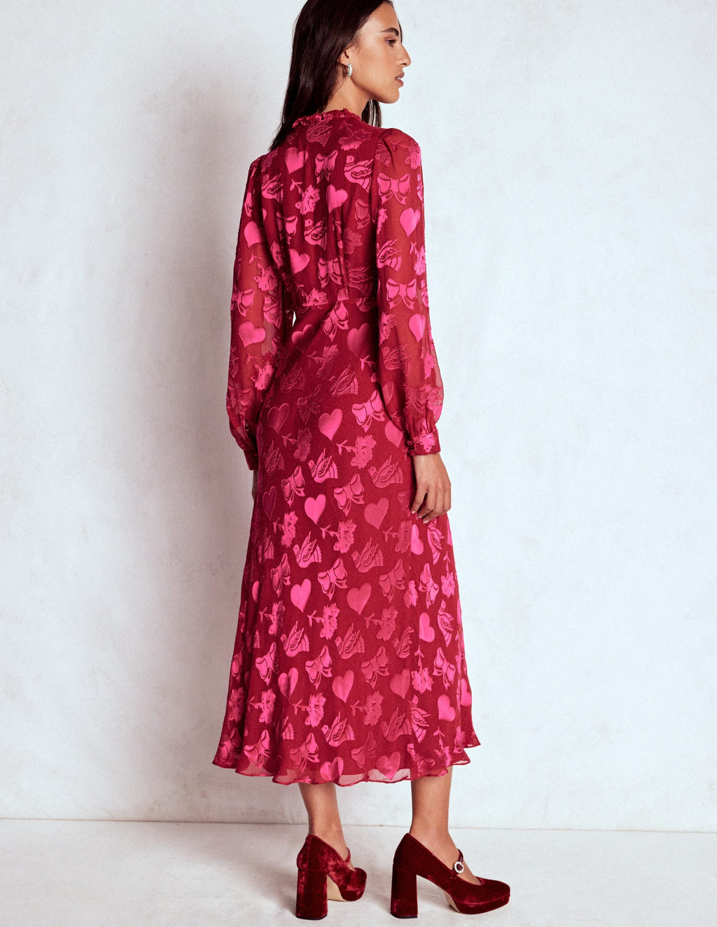 Cassie Devore Midi Tea Dress-Pink Peony, Dainty Medley