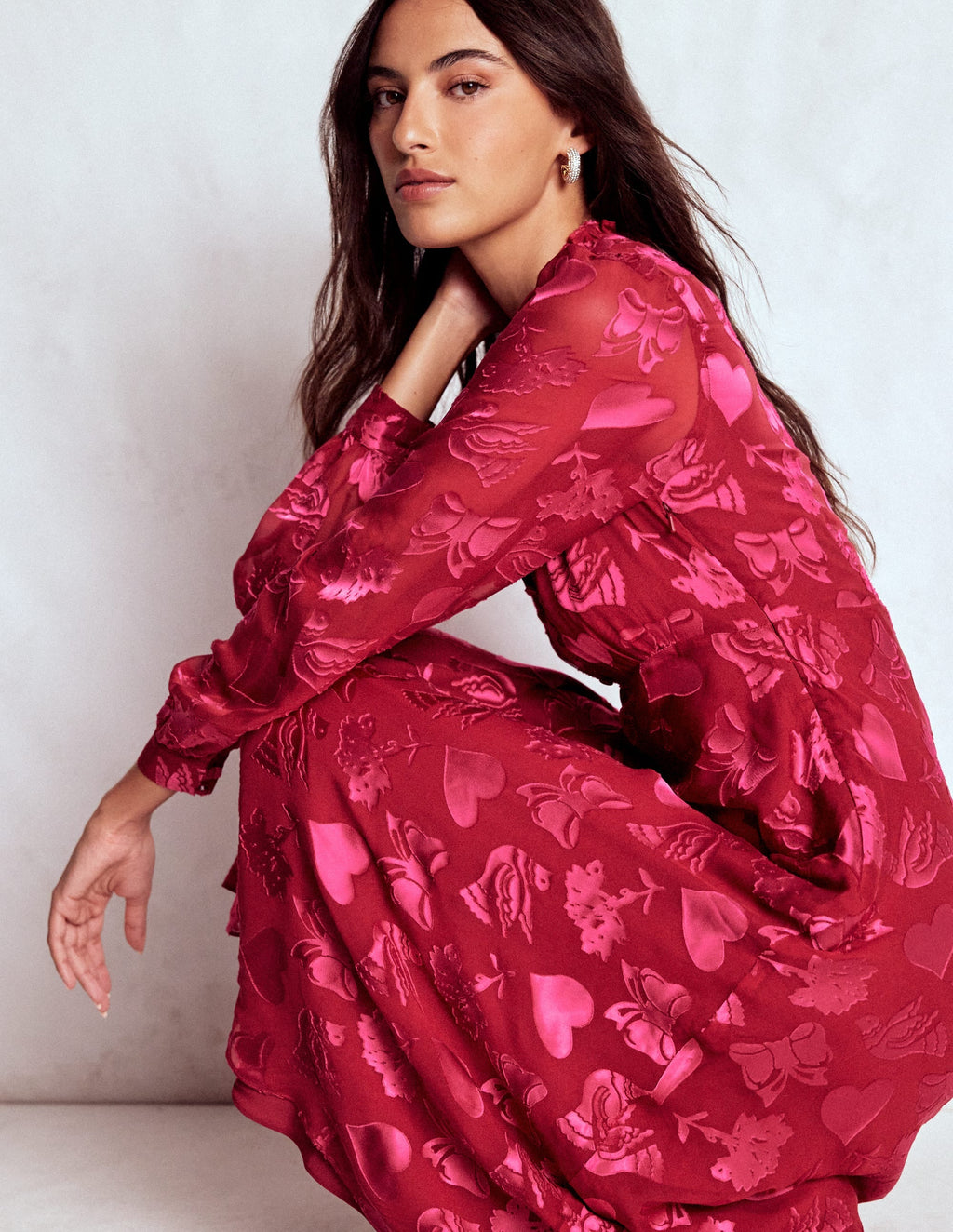 Cassie Devore Midi Tea Dress-Pink Peony, Dainty Medley