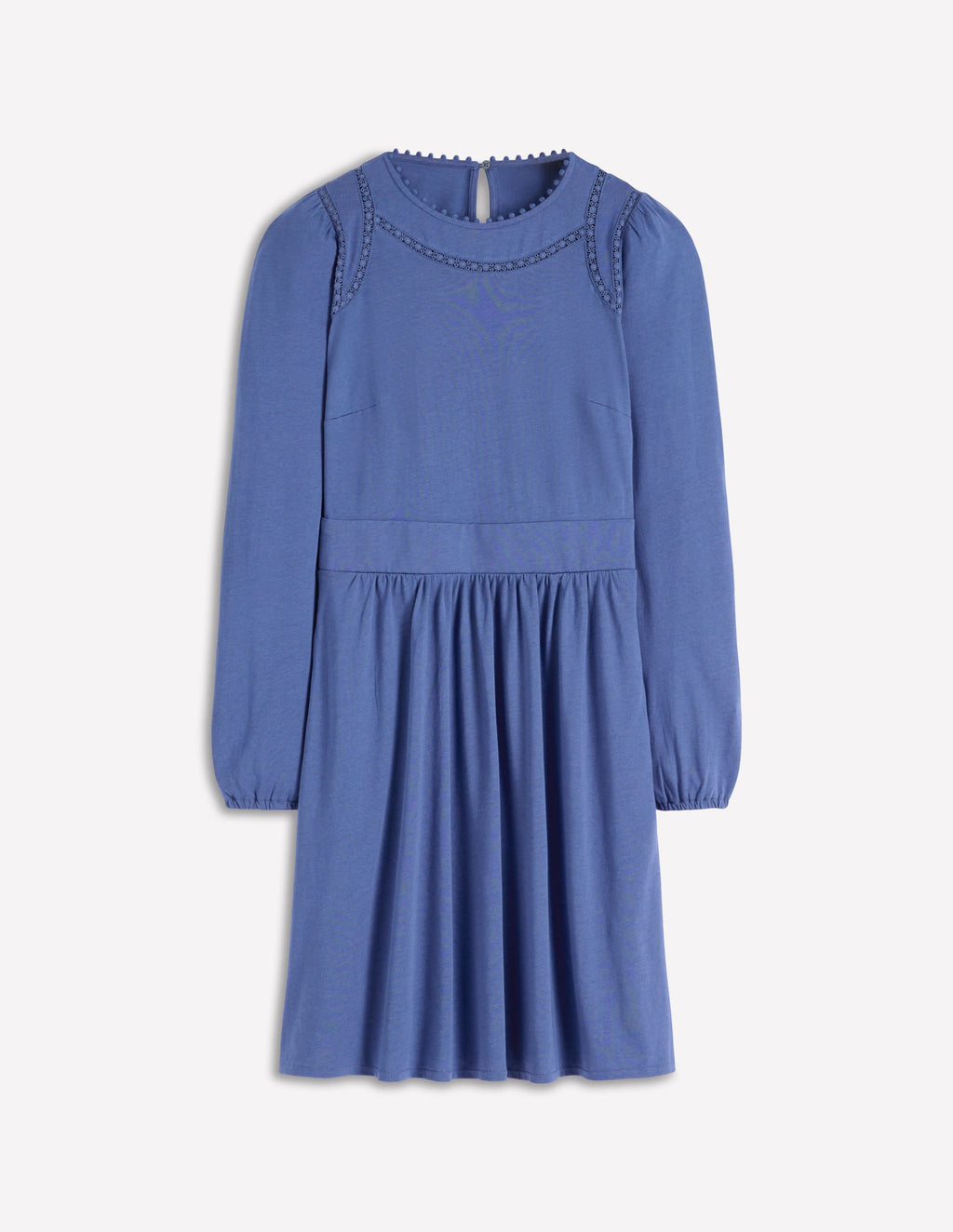 Mila Short Jersey Dress-Denim Blue