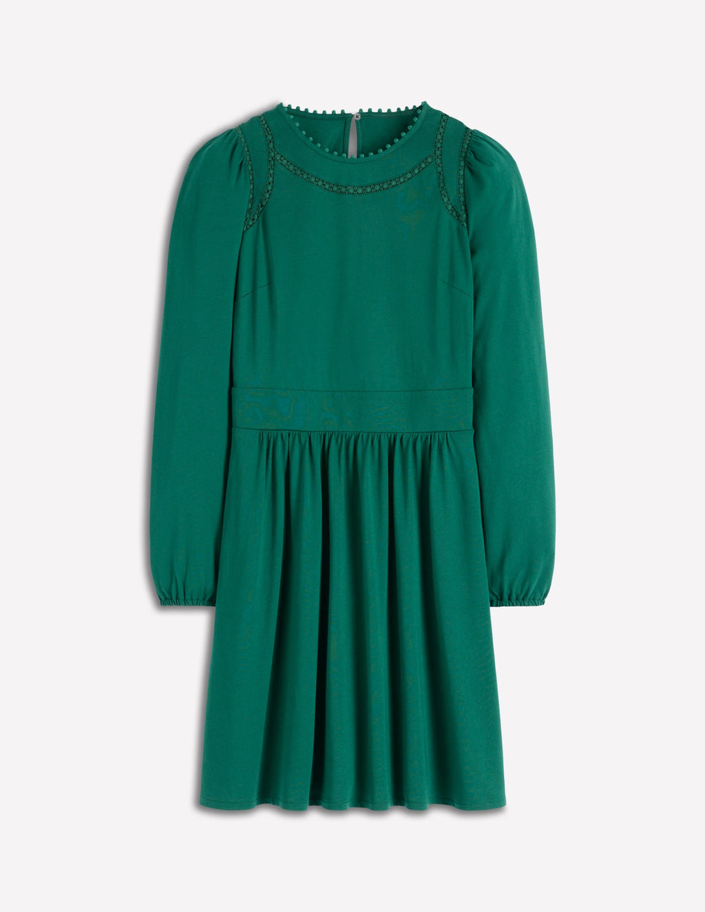 Mila Short Jersey Dress-Emerald Night