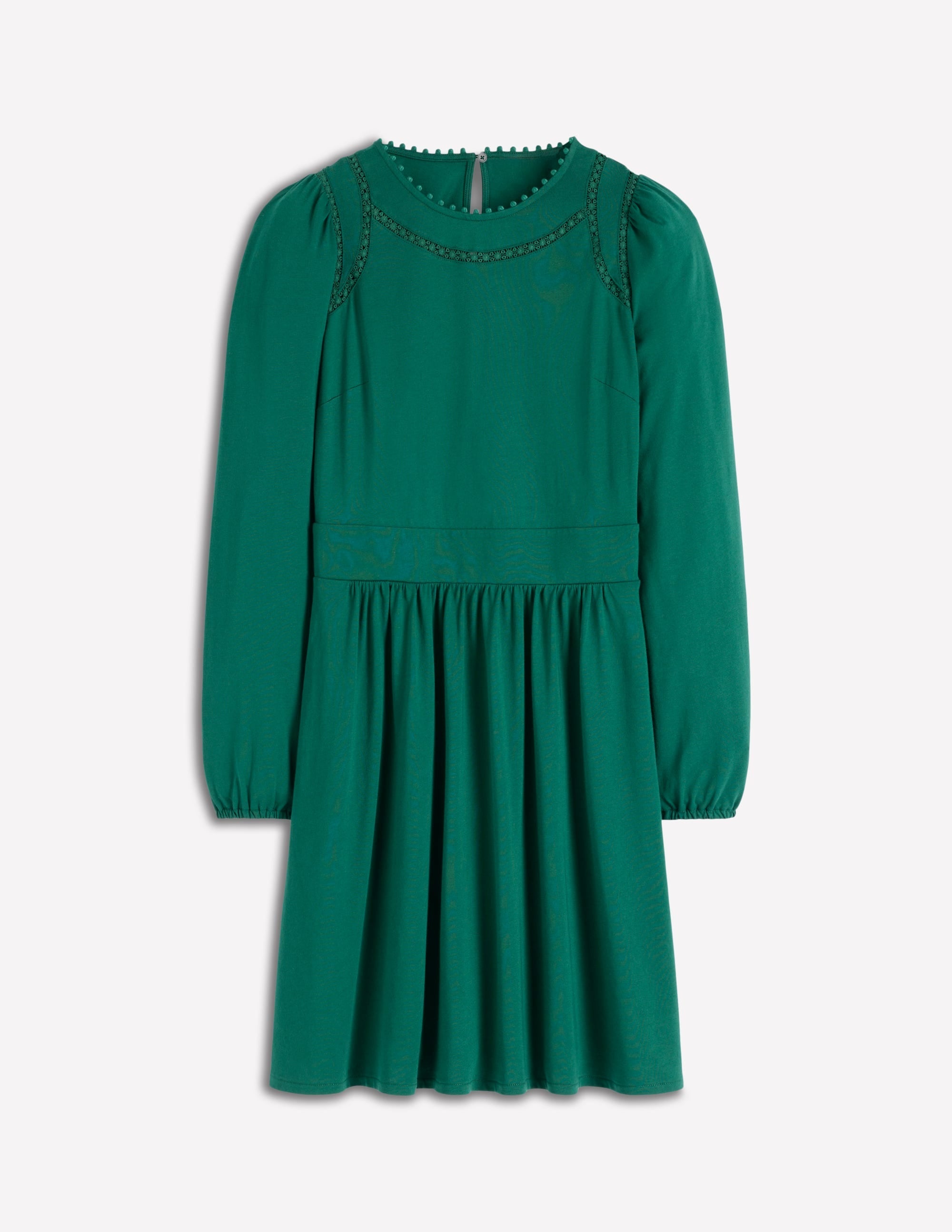 Mila Short Jersey Dress-Emerald Night