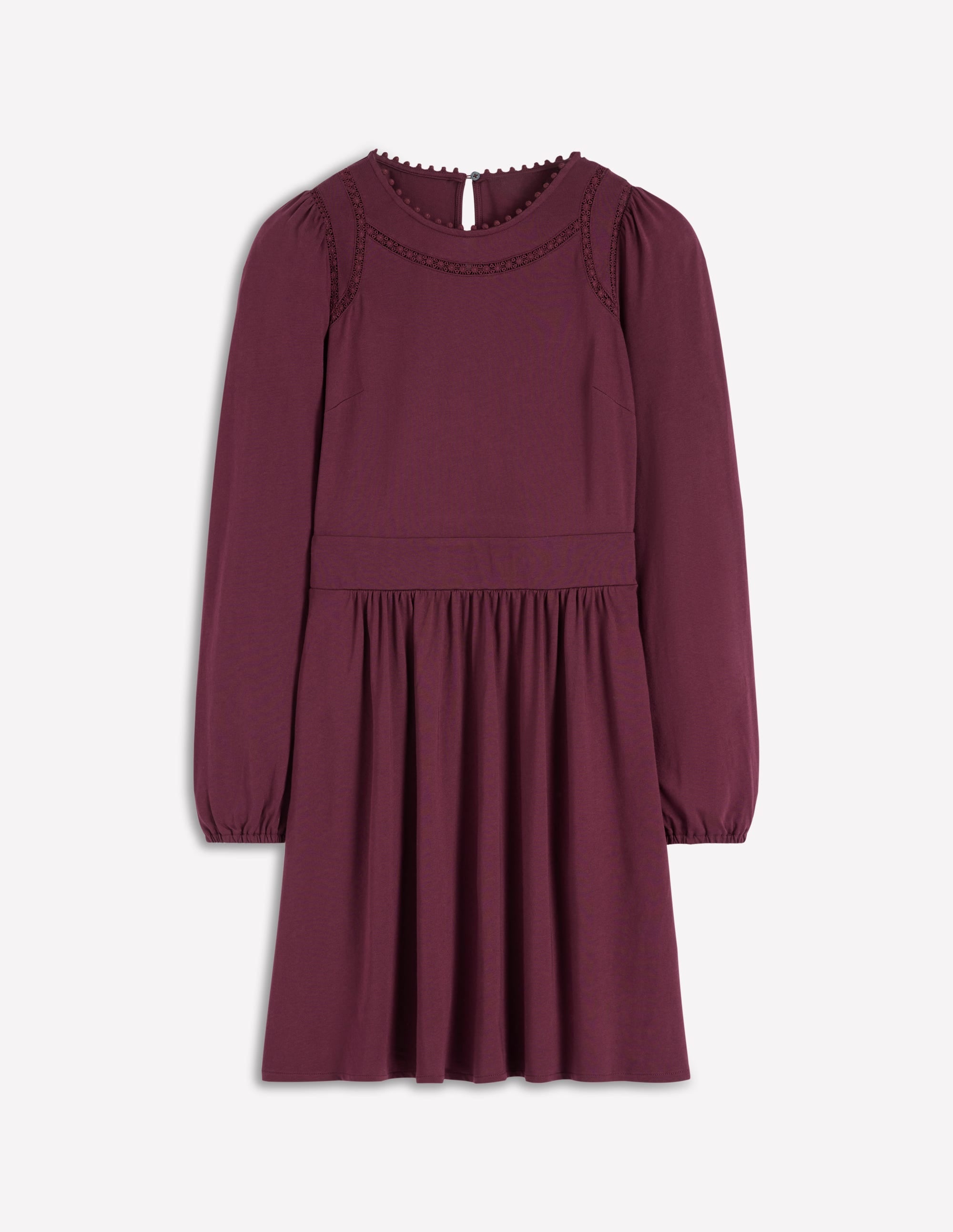 Mila Short Jersey Dress-Dark Cherry