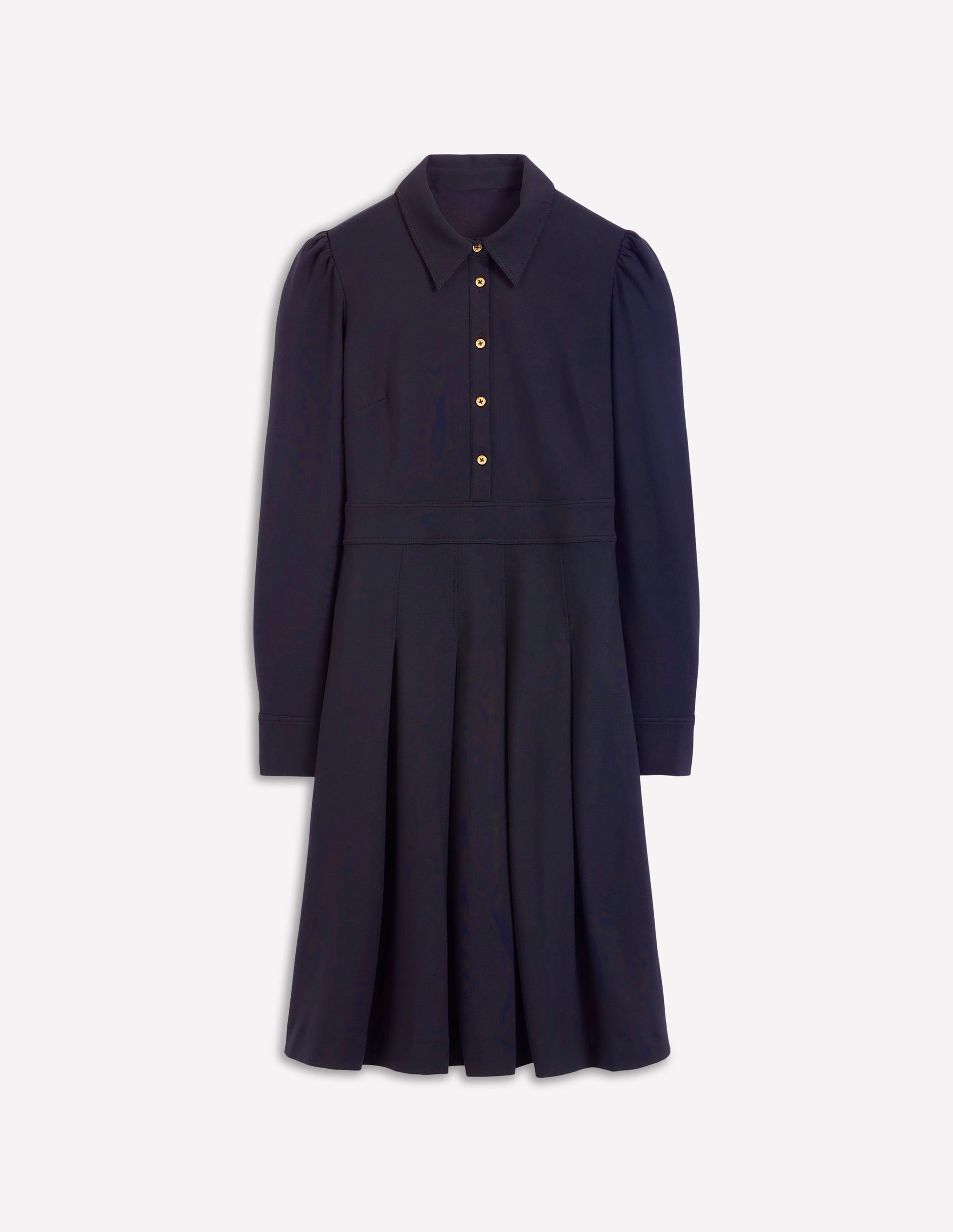 Catrin Short Ponte Shirt Dress-Navy