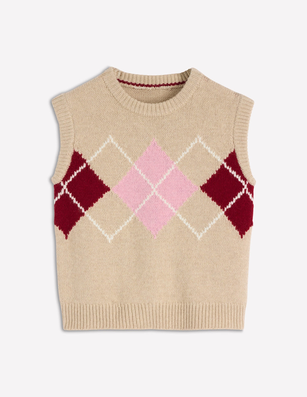 Eleanor Fair Isle Vest-Chinchilla Melange Argyle