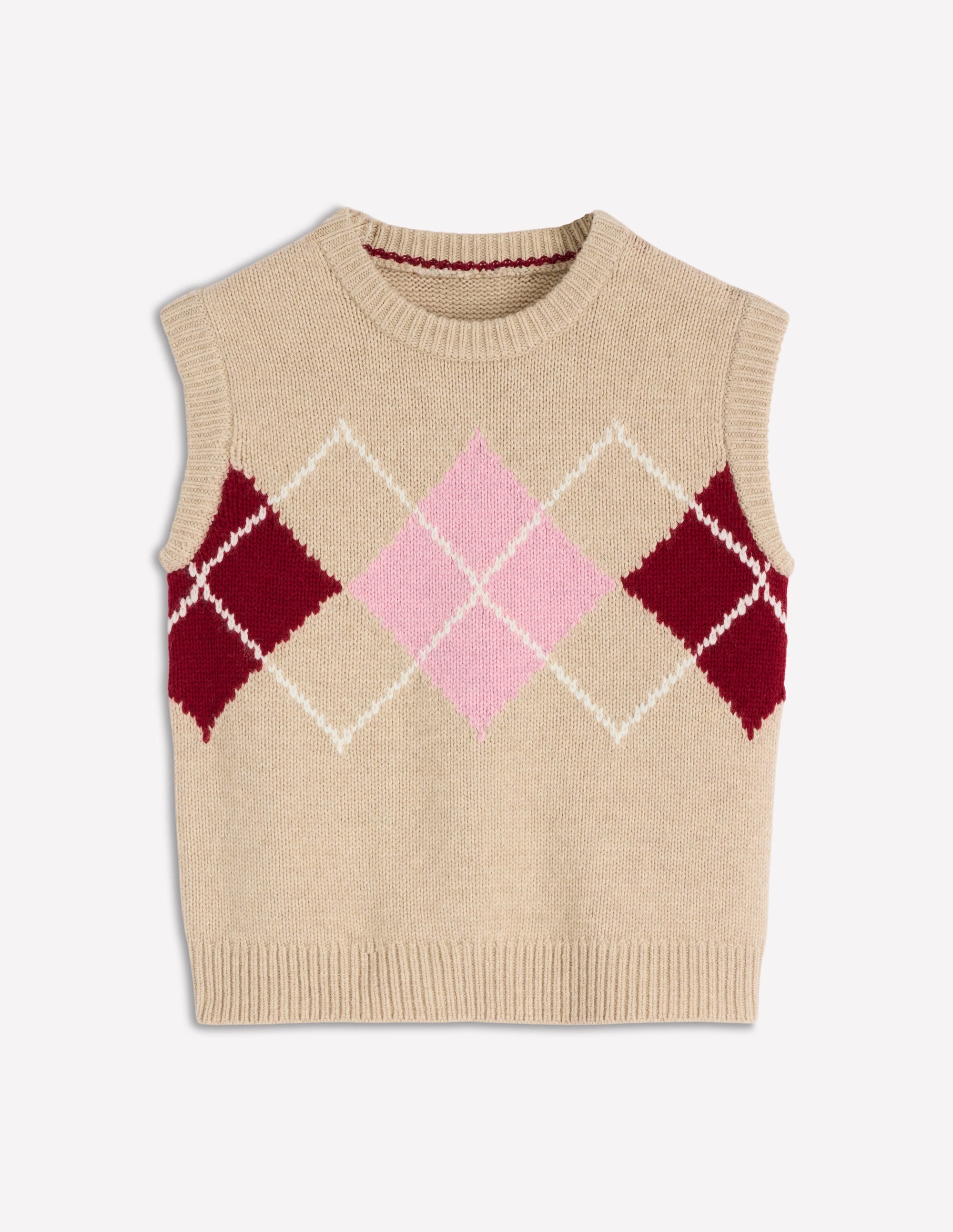 Eleanor Fair Isle Vest-Chinchilla Melange Argyle