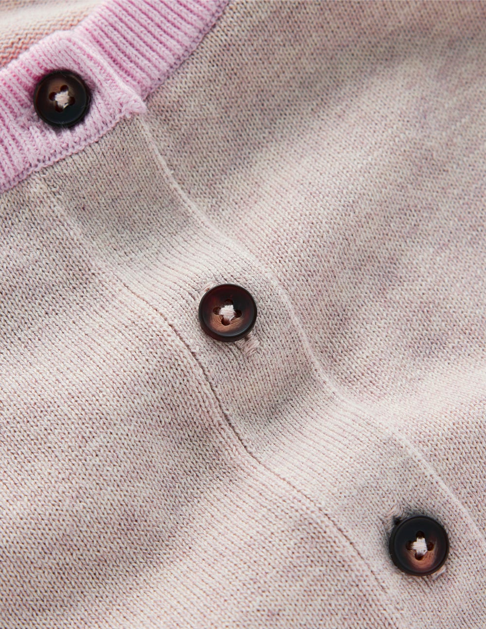 Lara Relaxed Cotton Cardigan-Oatmeal Melange, Navy