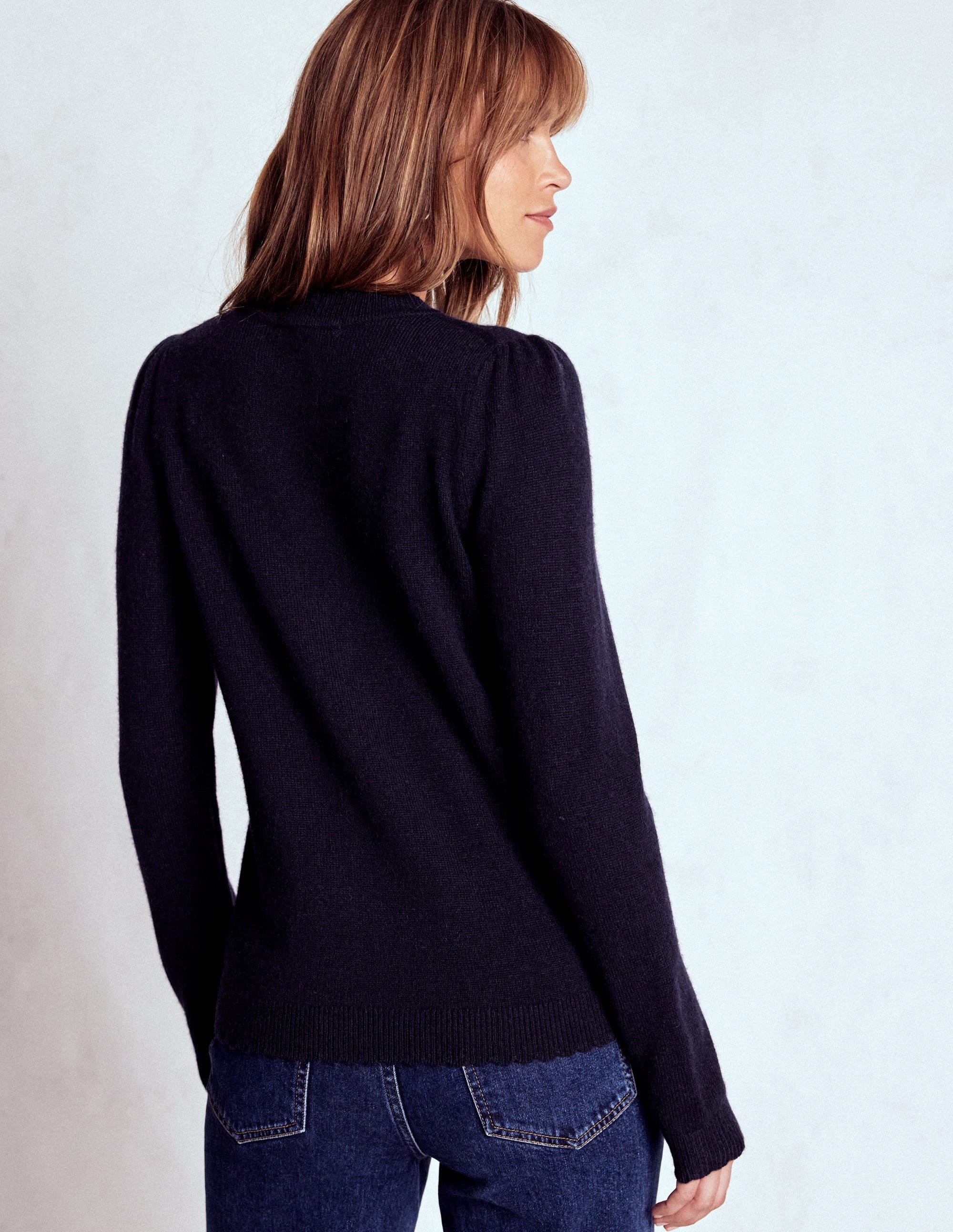 Elizabeth Embellished Cardigan-Navy, Floral Embellishment