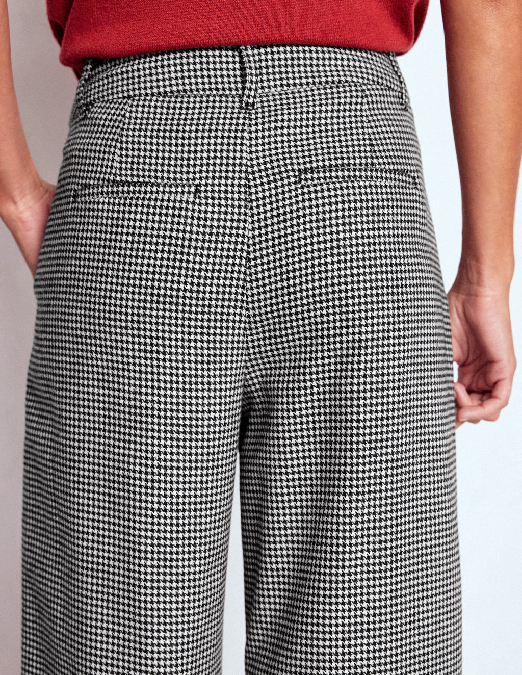 Kensington Tailored Pants-Black and Ivory Puppytooth