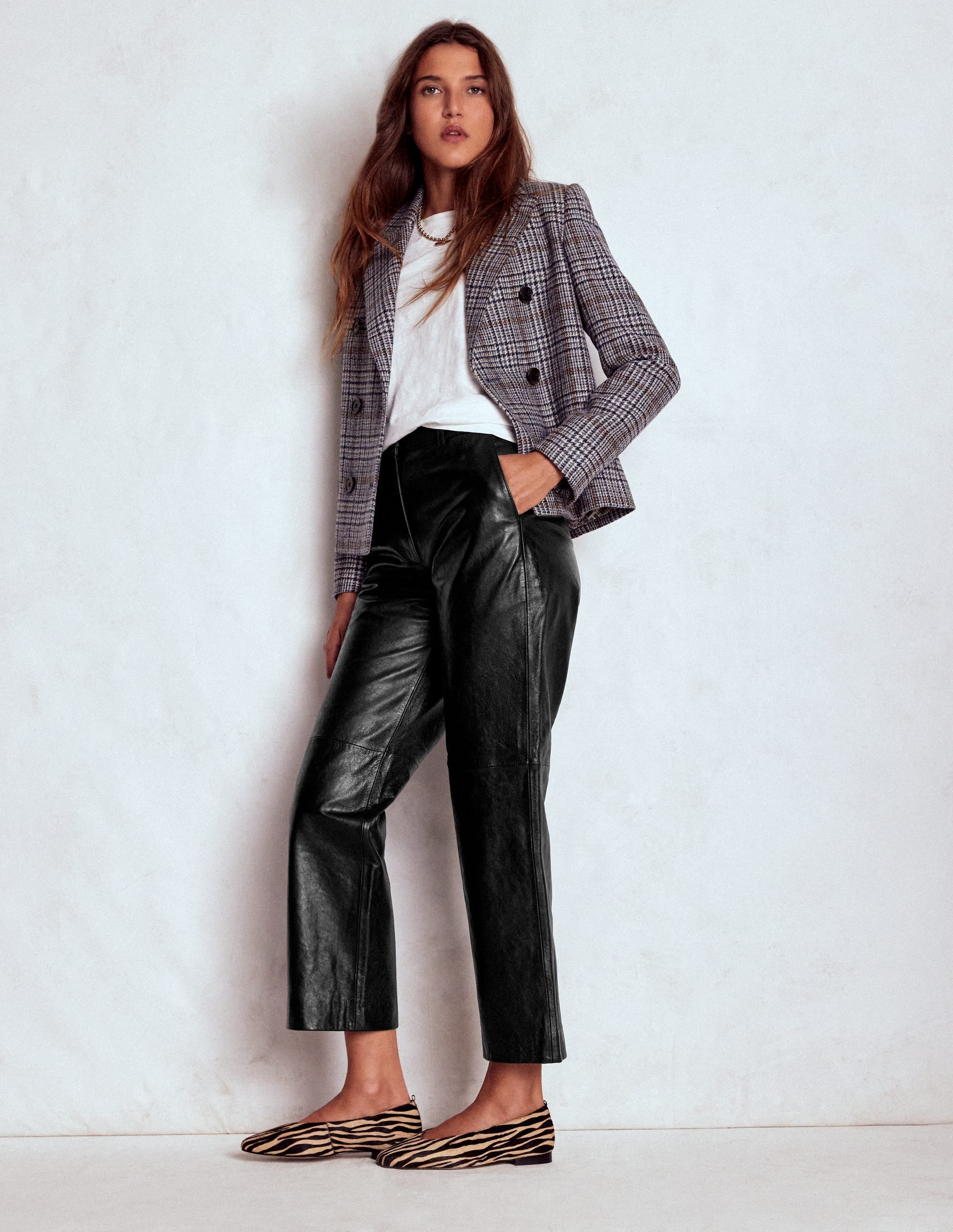 Canonbury Leather Trousers-BLACK